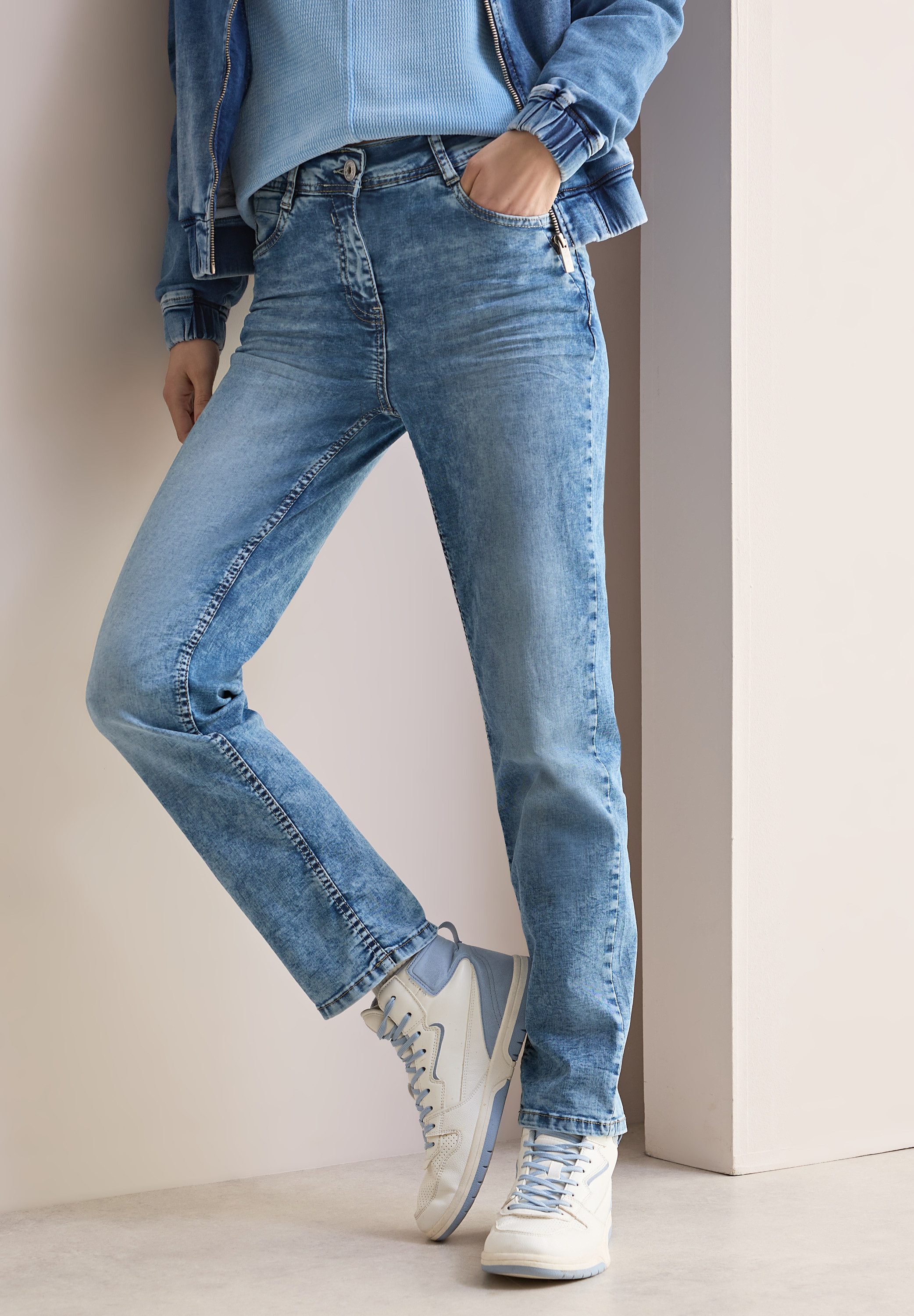 CECIL Straight-Jeans High Waist