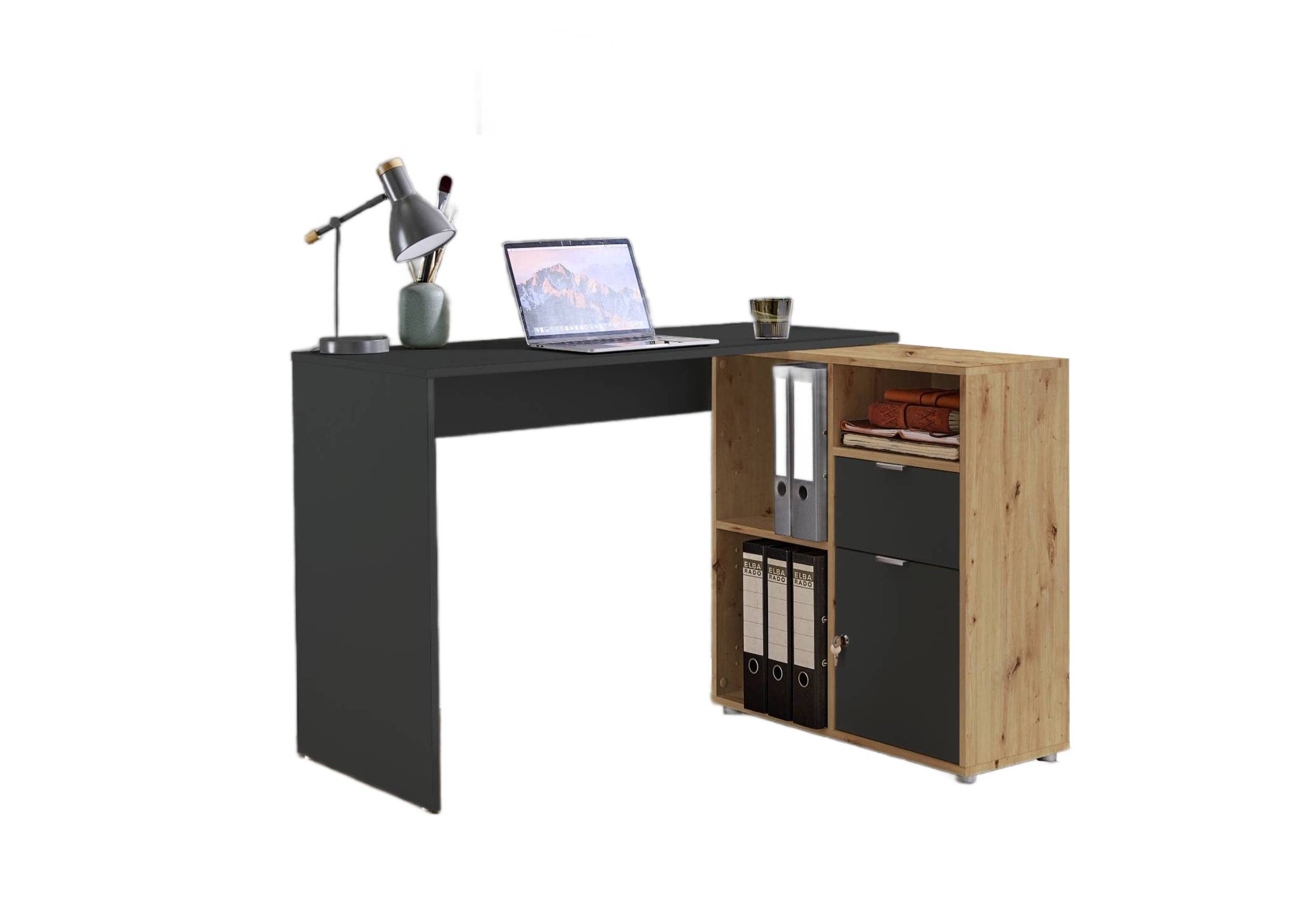 BMG Möbel Eckschreibtisch LENI (Schreibtischplatte mit Regal), Breite 110 c günstig online kaufen