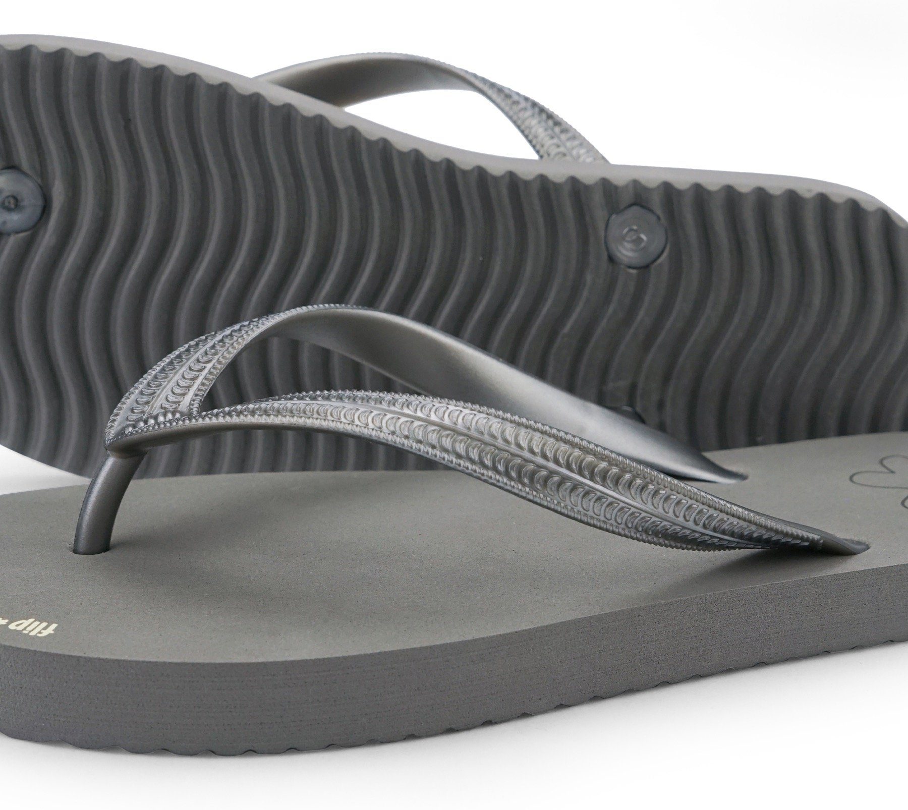 Zehentrenner mit originals*metallic grau-metallic Flip Flop Metallic-Schimmer