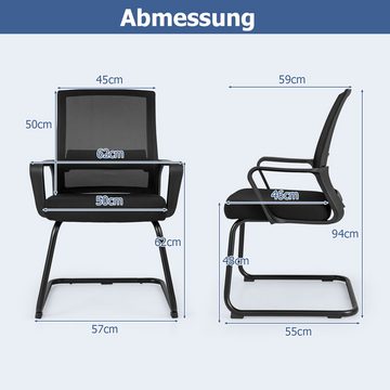 COSTWAY Bürostuhl, mit Armlehne & Lendenwirbelstütze, bis 110 kg, 62x59x94cm