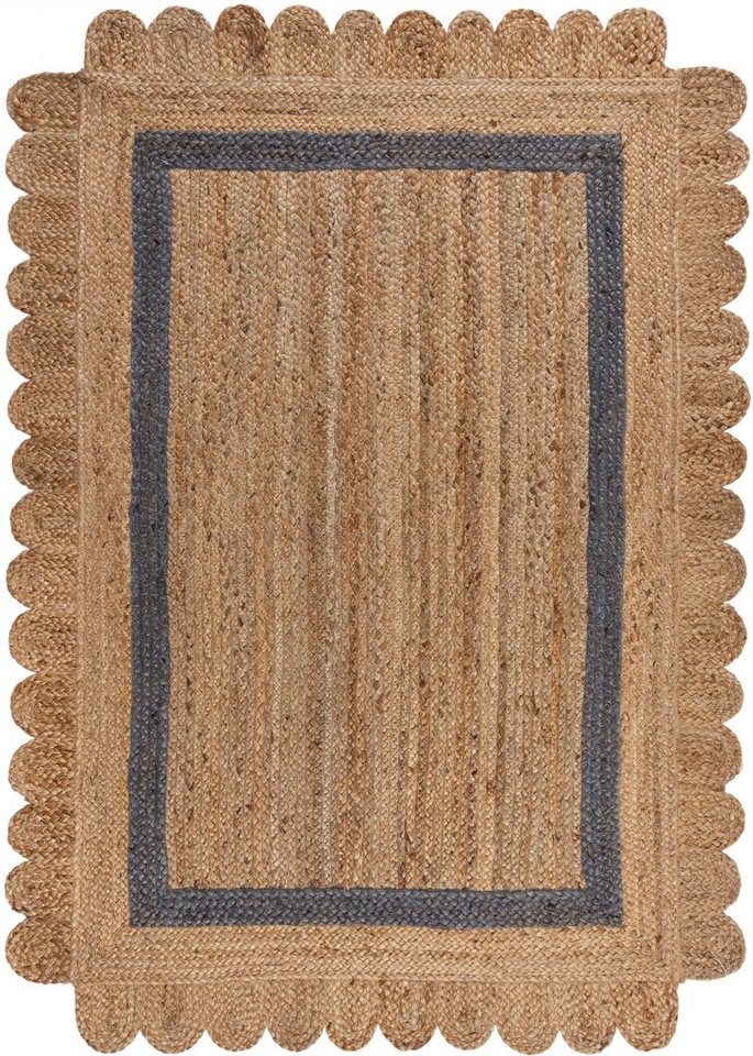 FLAIR 7 Jute, fußbodenheizungsgeeignet, 100% mm, Teppich rechteckig, aus Grace, Bordüre Höhe: mit RUGS,