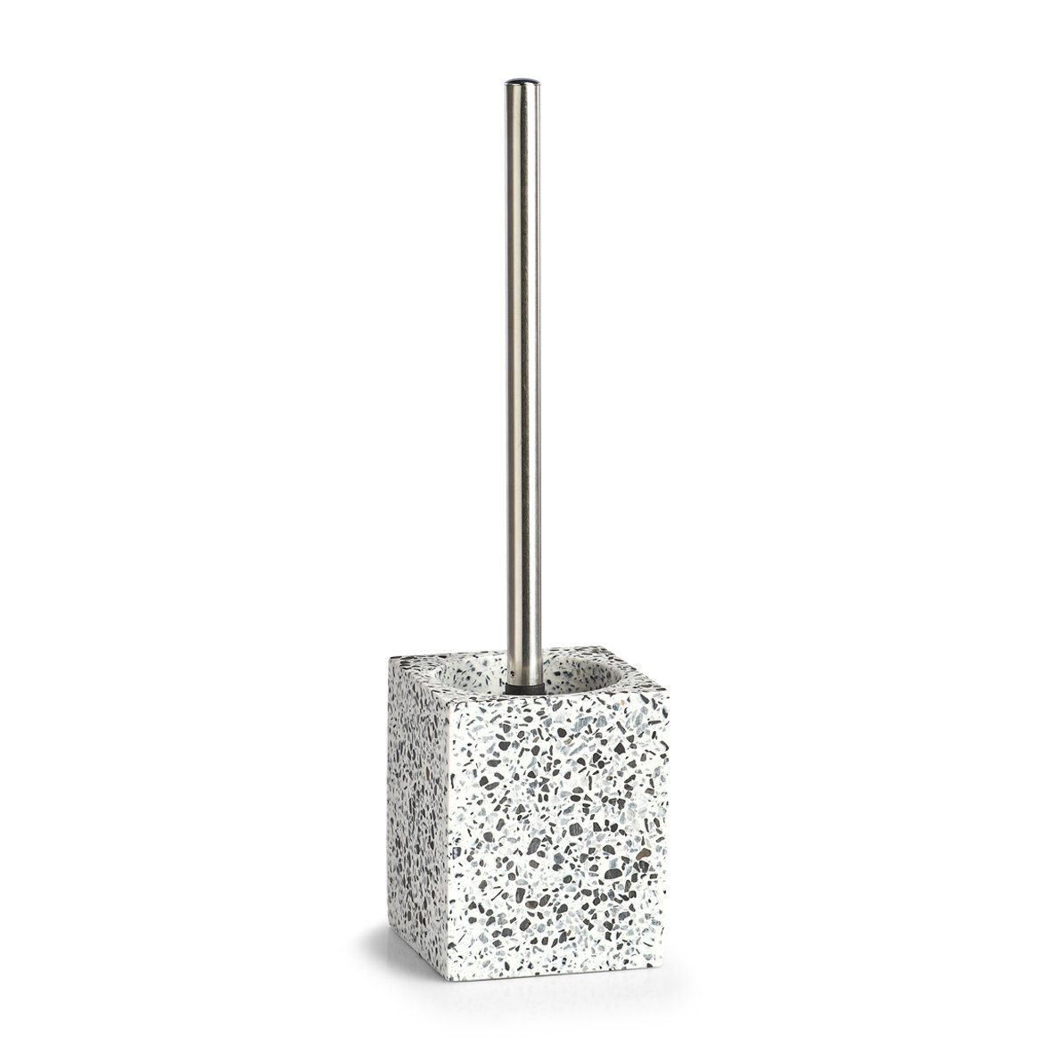 Zeller Present Badaccessoire-Set WC-Bürste "Terrazzo, Polyresin, schwarz/weiß, 10 x 10 x 38 cm