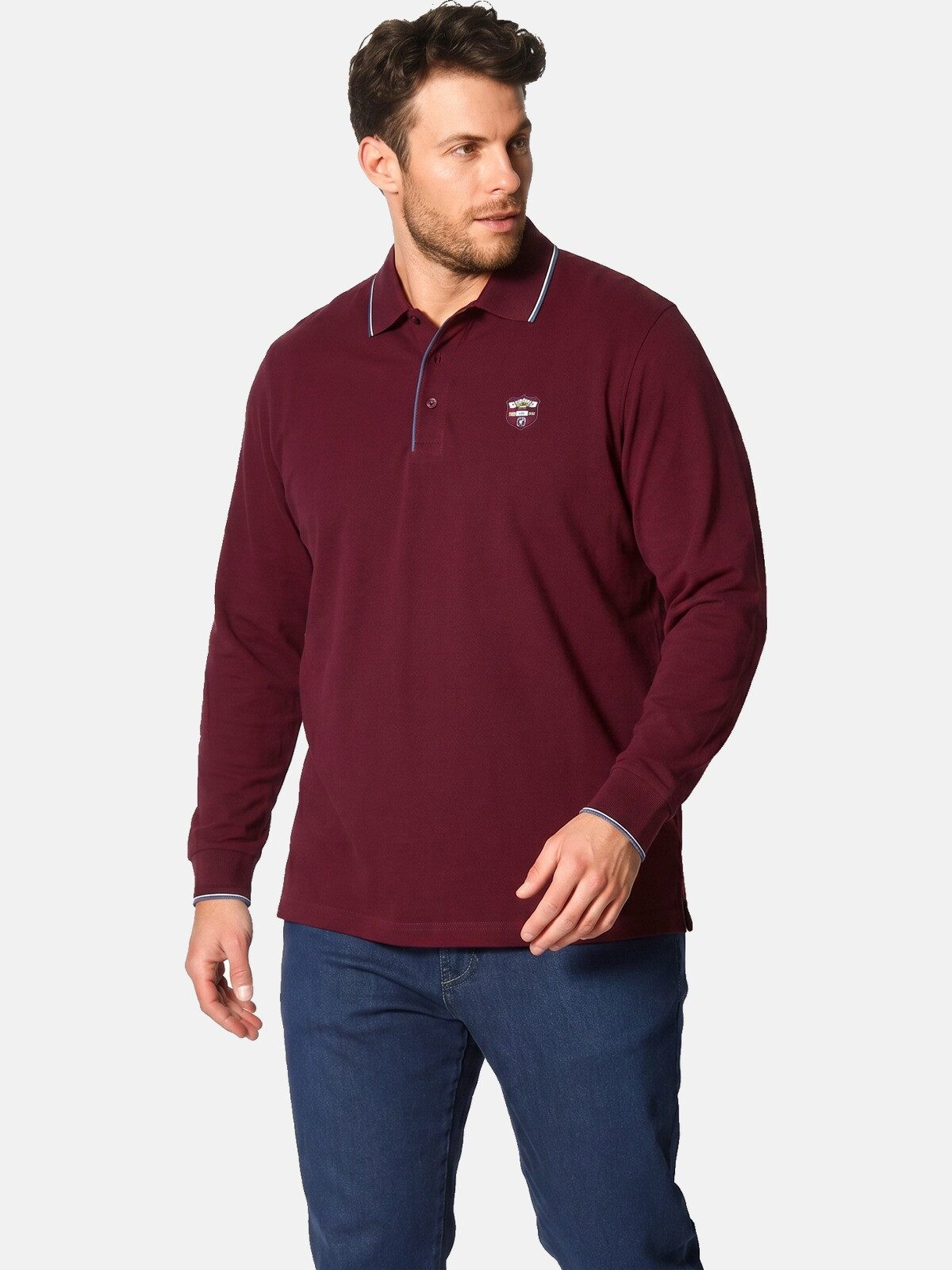 Babista Langarm-Poloshirt MILANVETZO hochwertige Piqué-Baumwolle