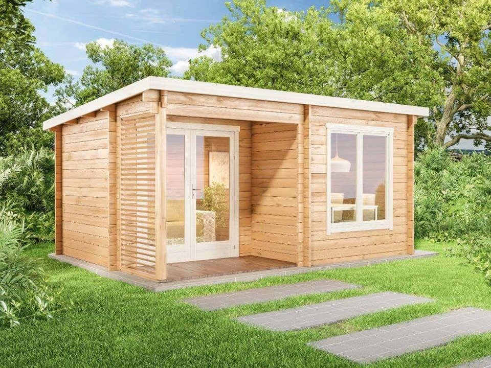 Alpholz Gartenhaus »Gartenhaus Modell Orkus-44 Petite«, BxT: 490,00×350,00 cm