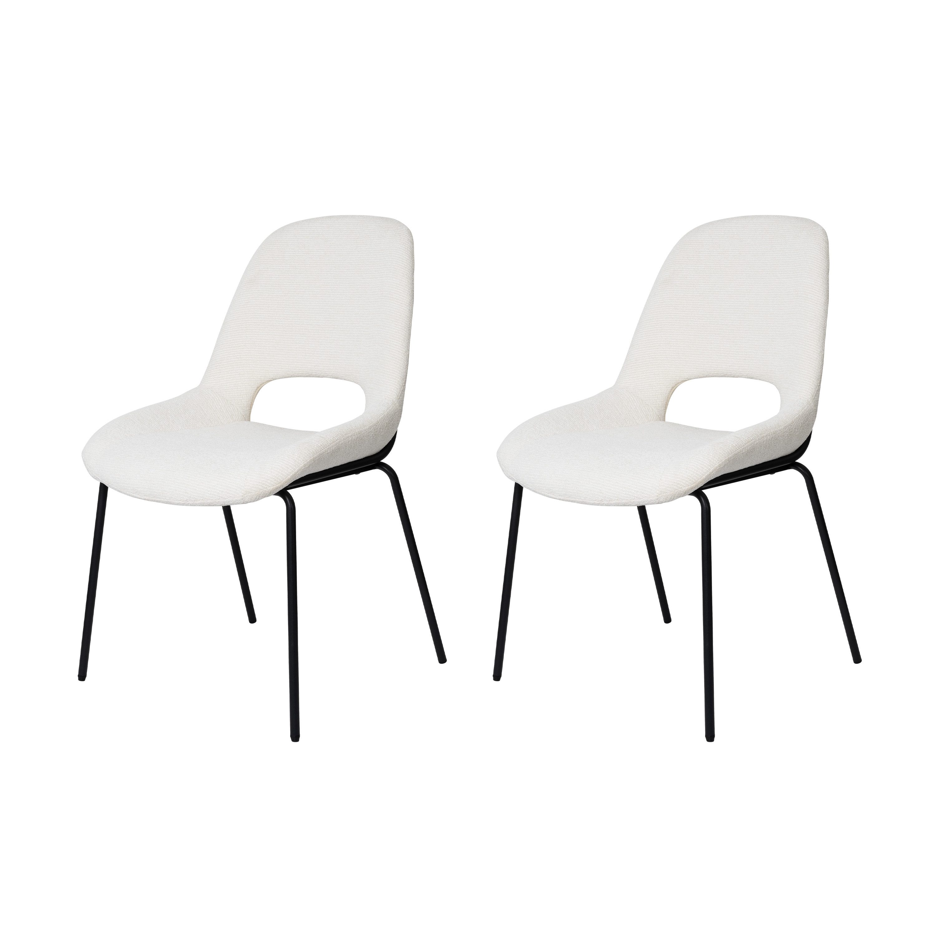 VECHOO Esszimmerstuhl 2er-Set Polsterstühle Gillian, Metallgestell mit hohler Rückenlehne (2 St), Ideal für Essbereich, Café & Büro