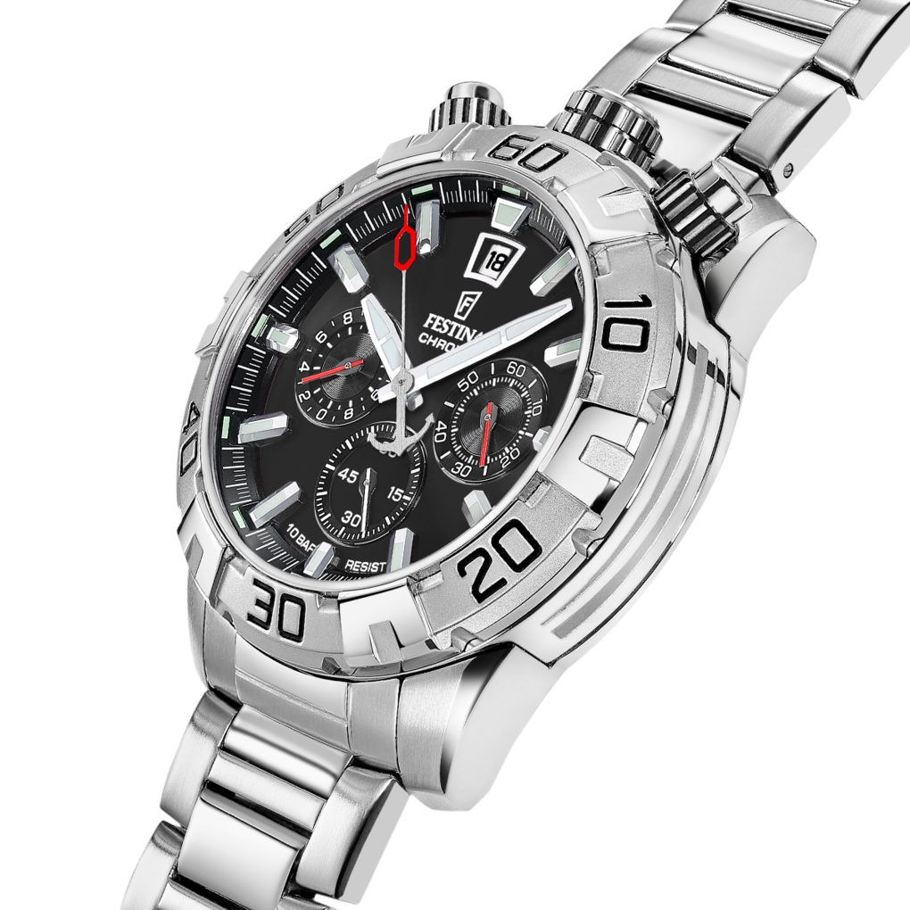 Festina Chronograph The Originals/Diver F20743/6, Quarzuhr, Armbanduhr, Herrenuhr, Edelstahlarmband, analog, Tag