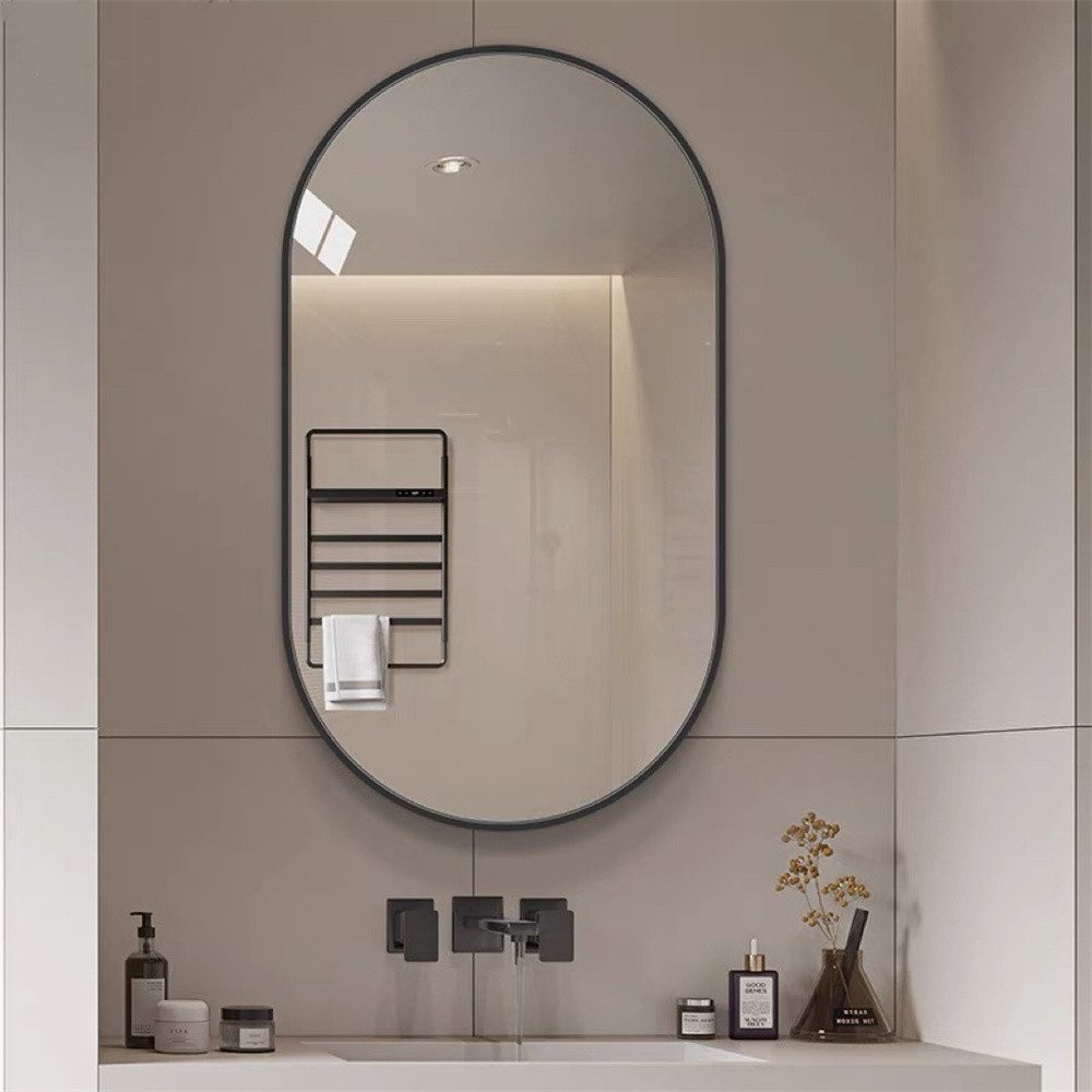 REDOM Spiegel Bathroom (Badspiegel mit flexible Aufhängung Silber, 1-St., 80 × 50cm)