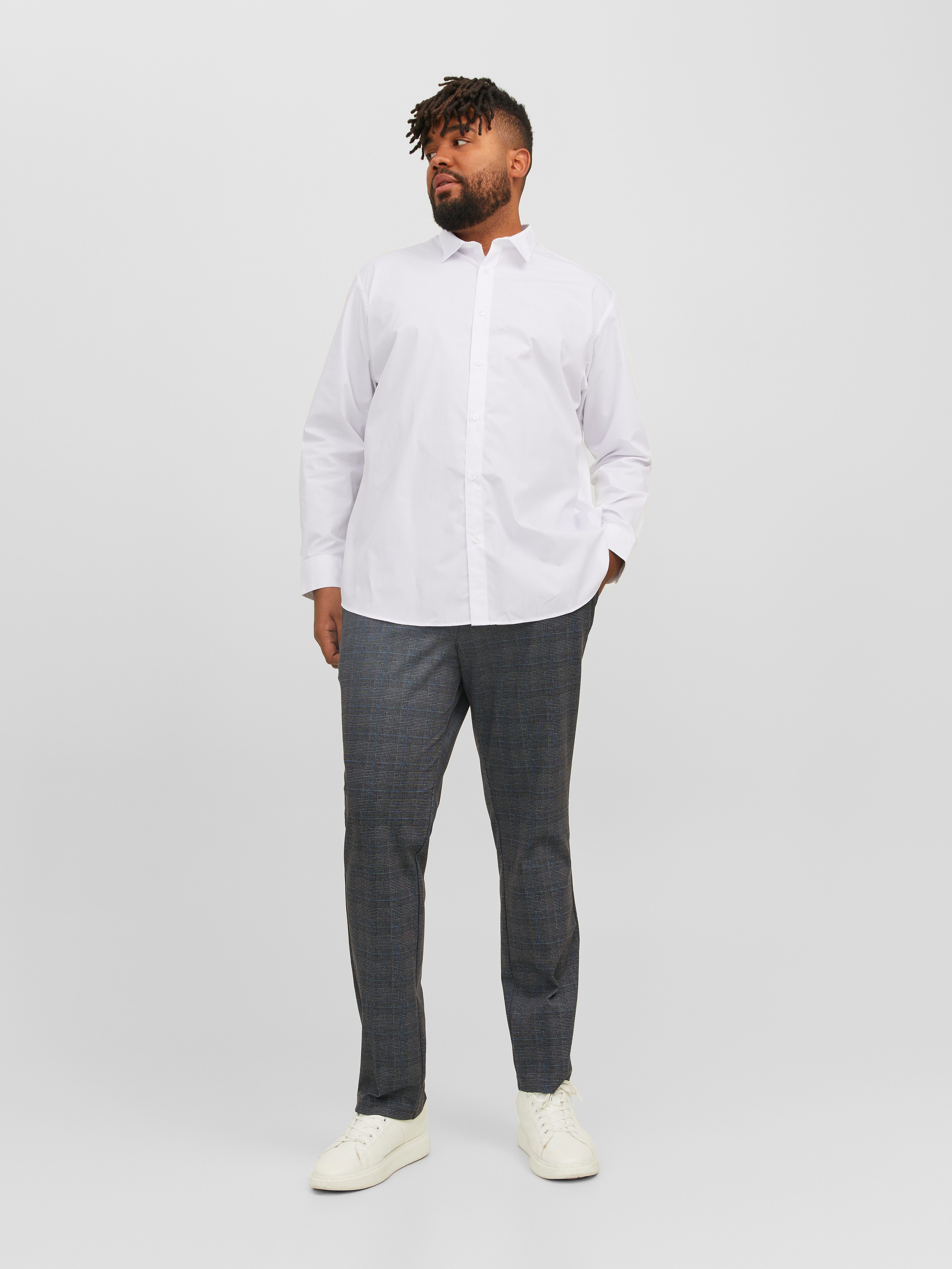 Jack & Jones PlusSize Langarmhemd JJJOE SHIRT LS PLAIN PLS Materialmix, normal geschnitten – Bild 5 von 5