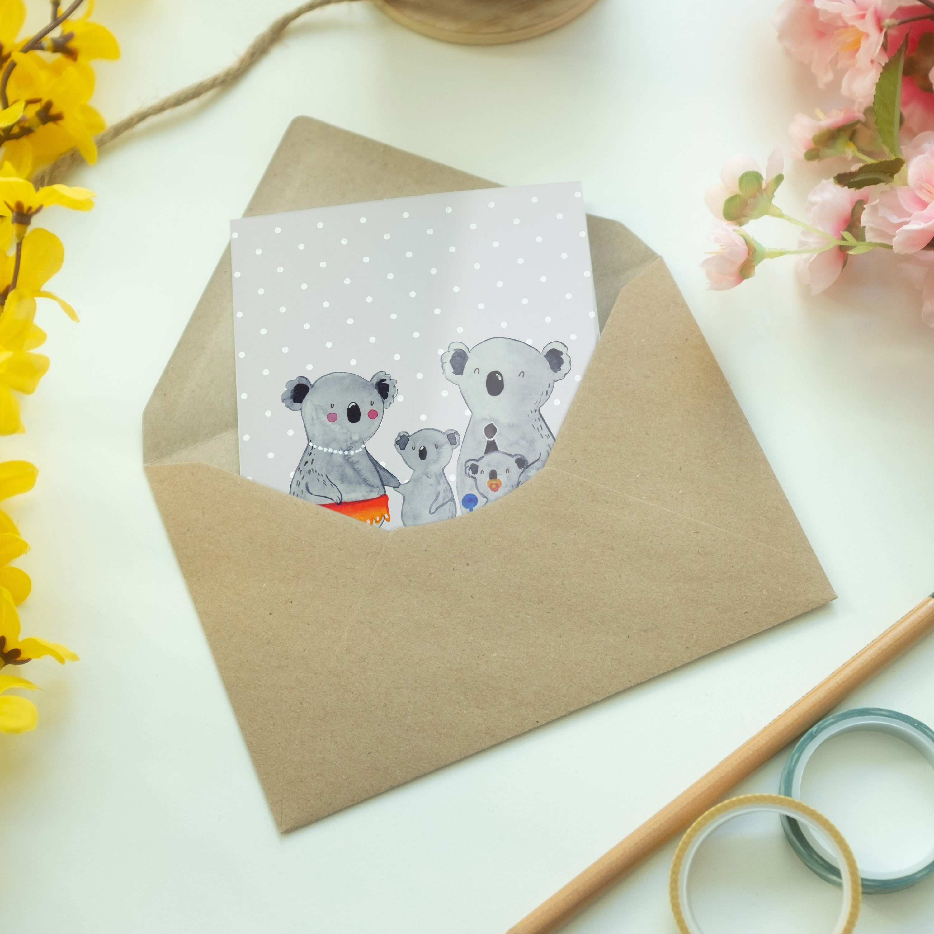 Mr. & Mrs. - - Pastell Koala Panda Familienzeit, Grau Familie Grußkarte Geschenk, Familienleben