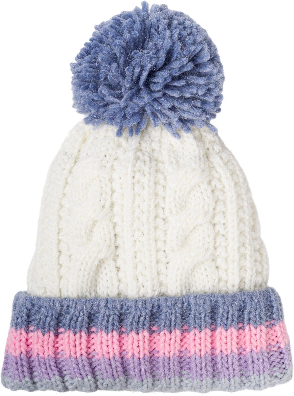 Strickmütze Kinder Strick Bommelmütze Zopfmuster