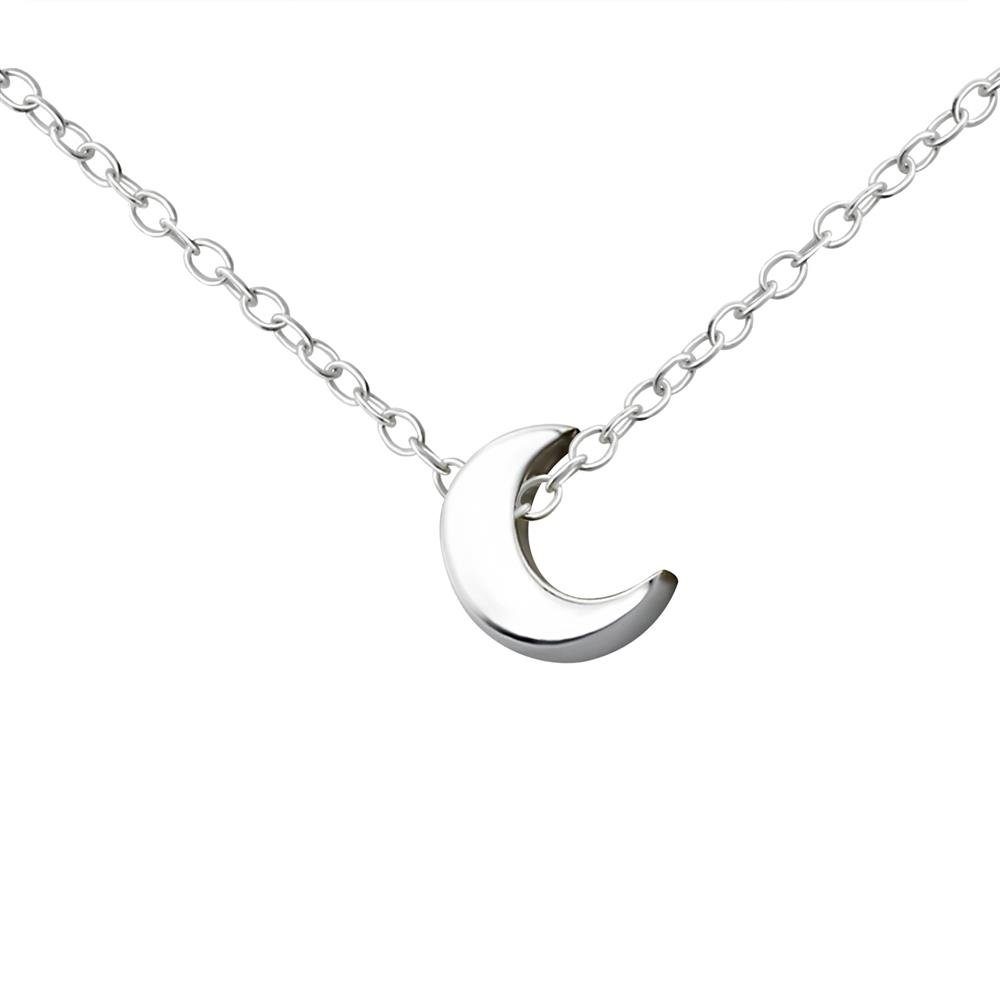BUNGSA Ketten-Set Kette Mond aus 925 Silber Damen (1-tlg), Halskette Necklace
