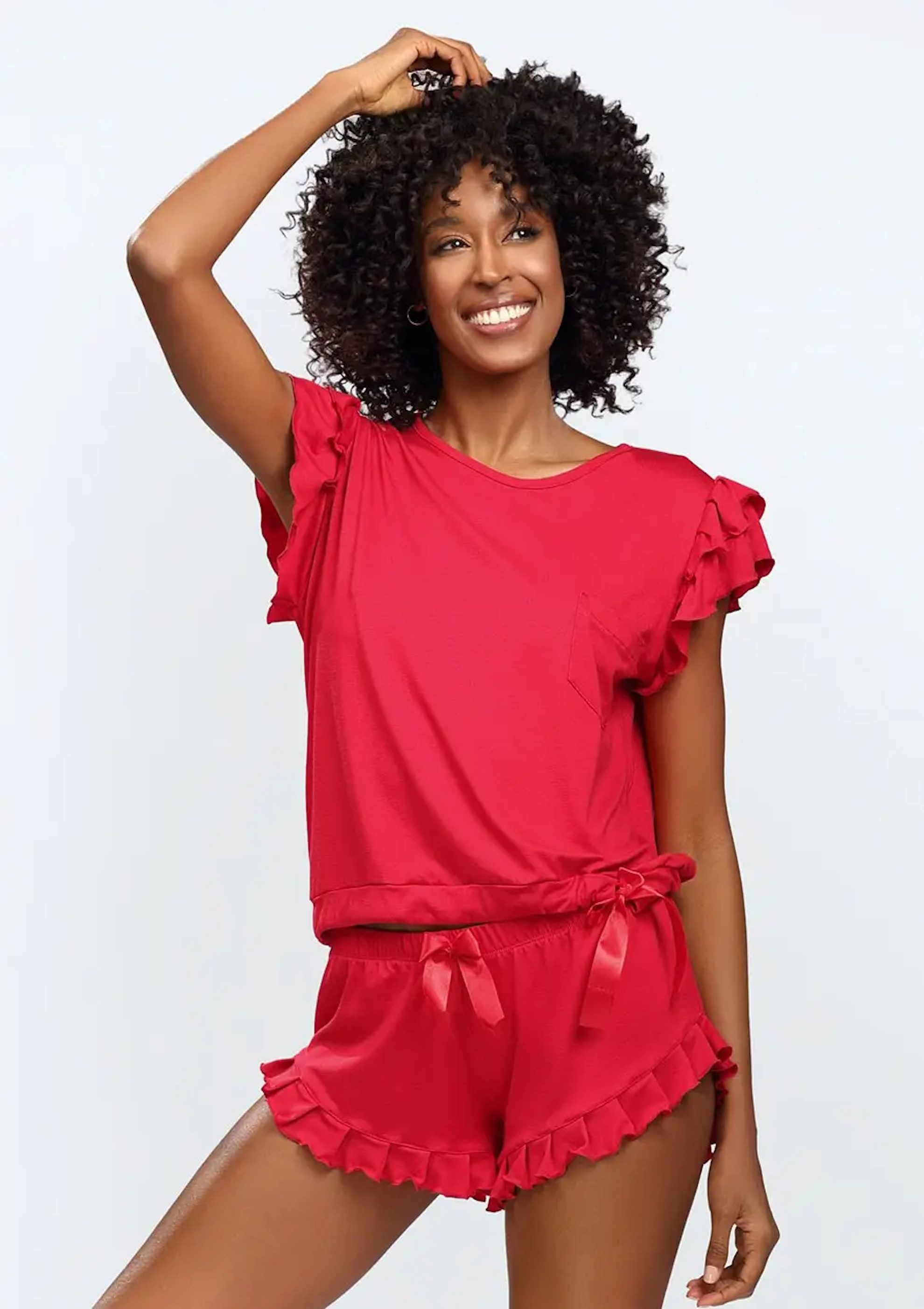 DKaren Schlafanzug Damen Kurzarm Pyjama Shorty günstig online kaufen