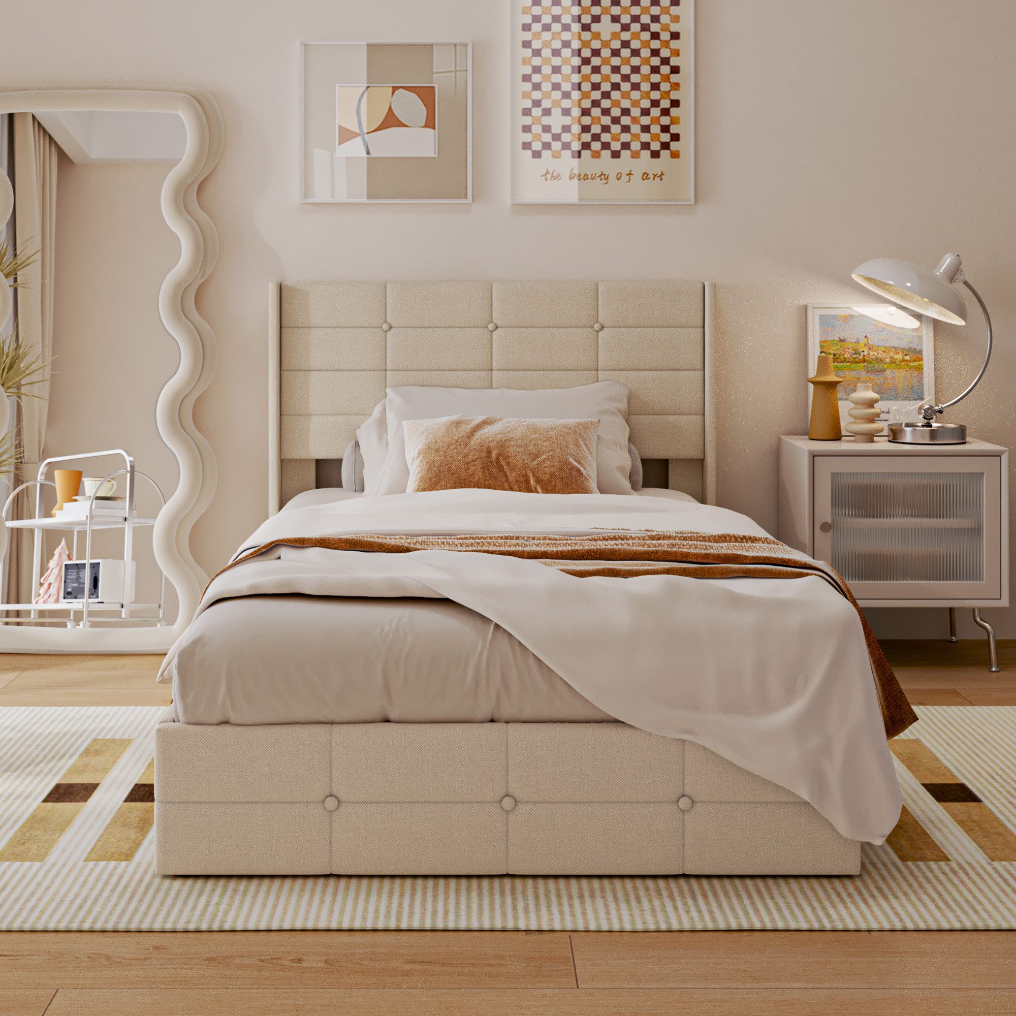 Bealife Polsterbett Einzelbett/Doppelbett mit hydraulischem Stauraum (120/1 günstig online kaufen