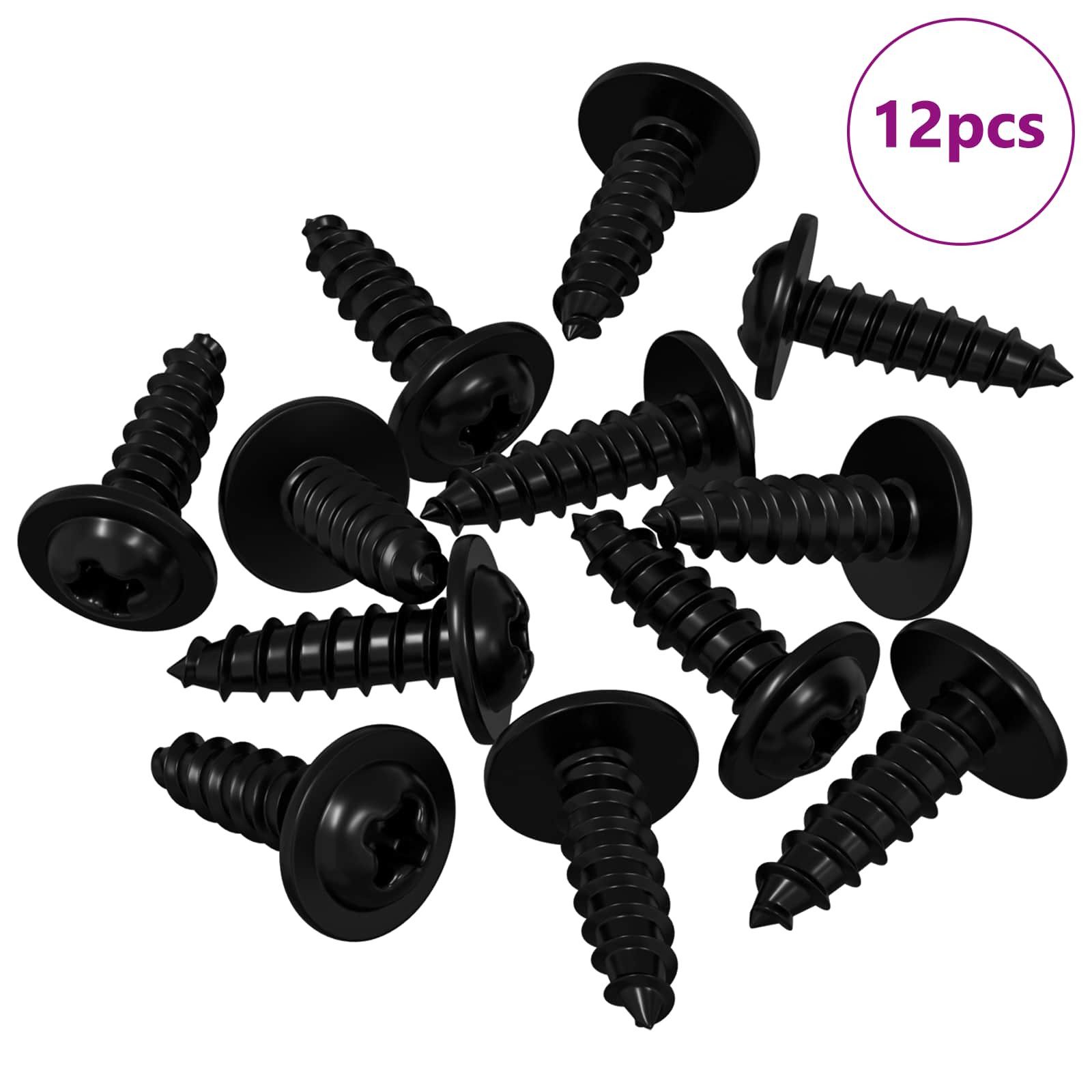 vidaXL Schraube Selbstschneidender Nagel 12 pcs Schwarz 3,5 x 12 mm Eisen, (12 St)
