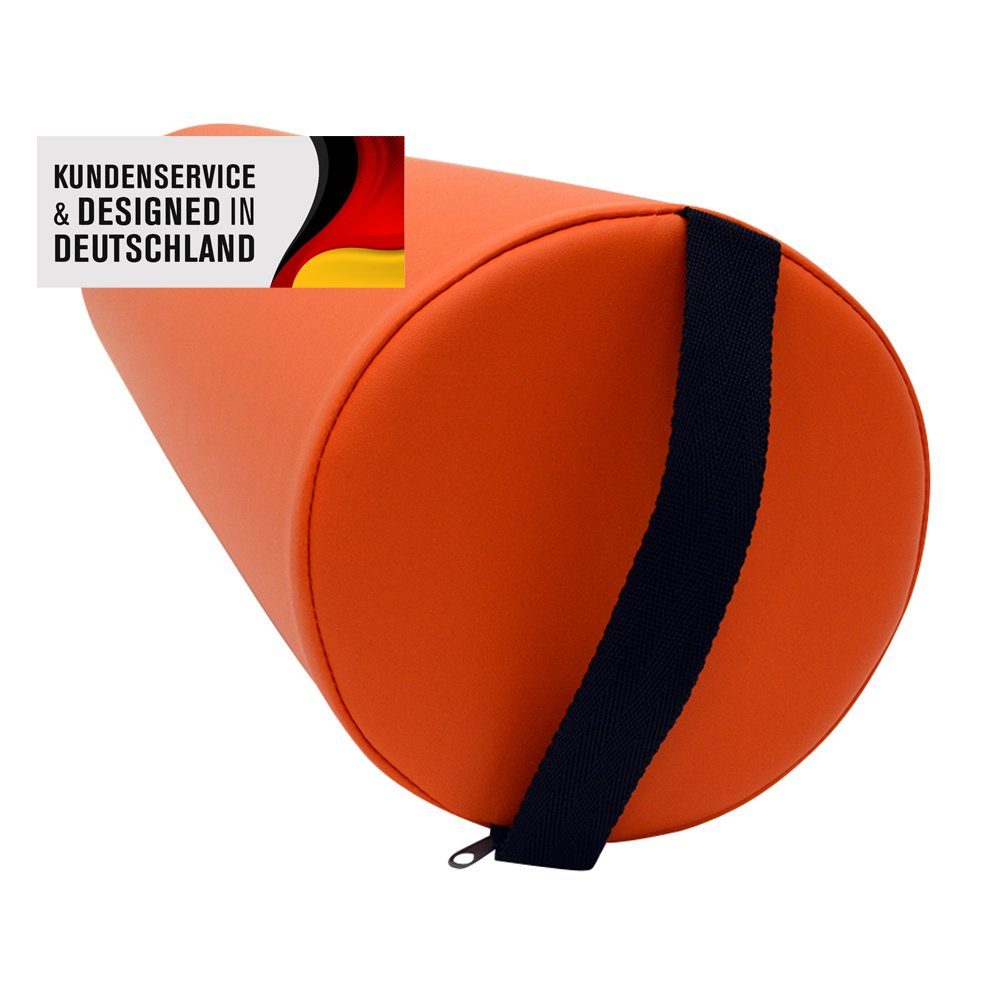 Duke-Handel Massagerolle Lagerungsrolle, Vollrolle Orange - "Super-Soft", (1-tlg), ölabweisender Kunstlederbezug inkl. Reißverschluss