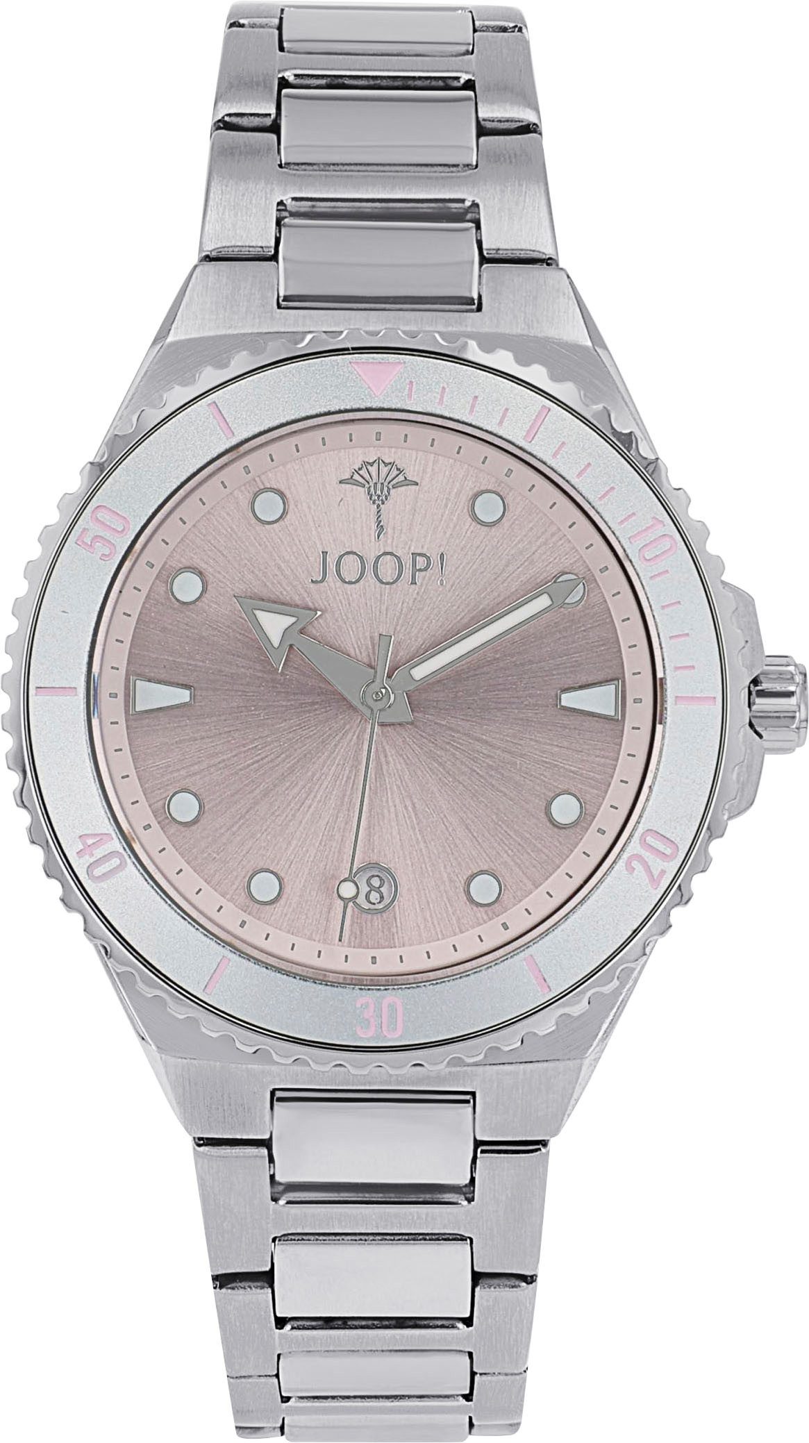 JOOP! Quarzuhr 2039571, Armbanduhr, Damenuhr, Edelstahlarmband, analog, Datum