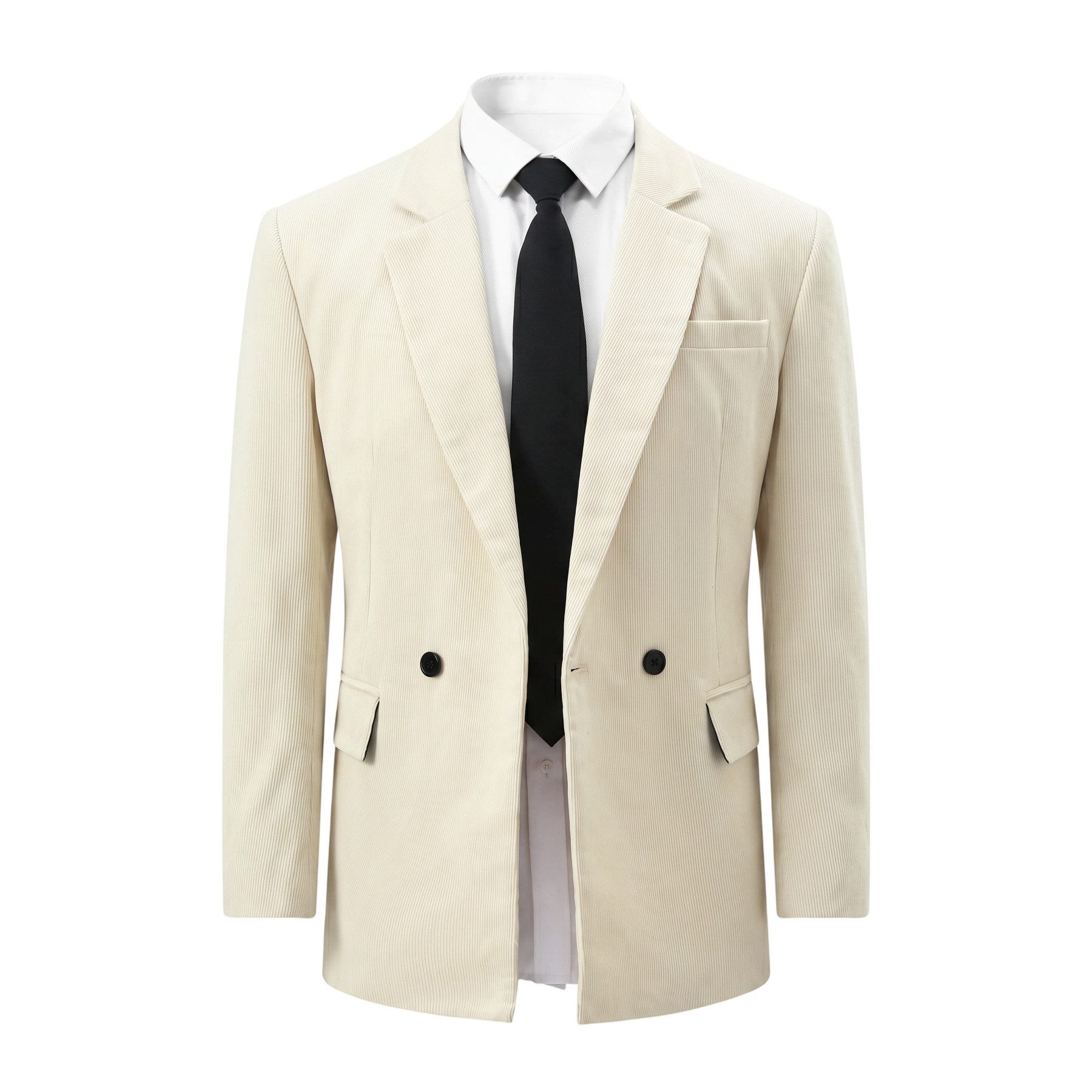 Allthemen Anzugsakko Herren Sakko mit Kordmuster aus Baumwolle Anzugjacke Retro Regular Fit