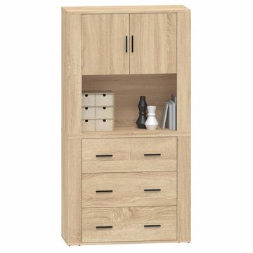 vidaXL Sideboard Highboard Sonoma-Eiche Holzwerkstoff (2 St)