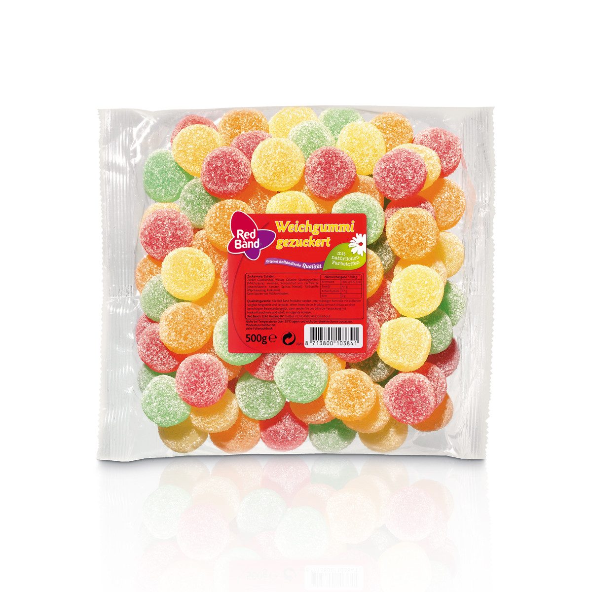 Red Band Süßigkeit, Red Band Weichgummi gezuckert und fruchtig 4fach sortiert 500g