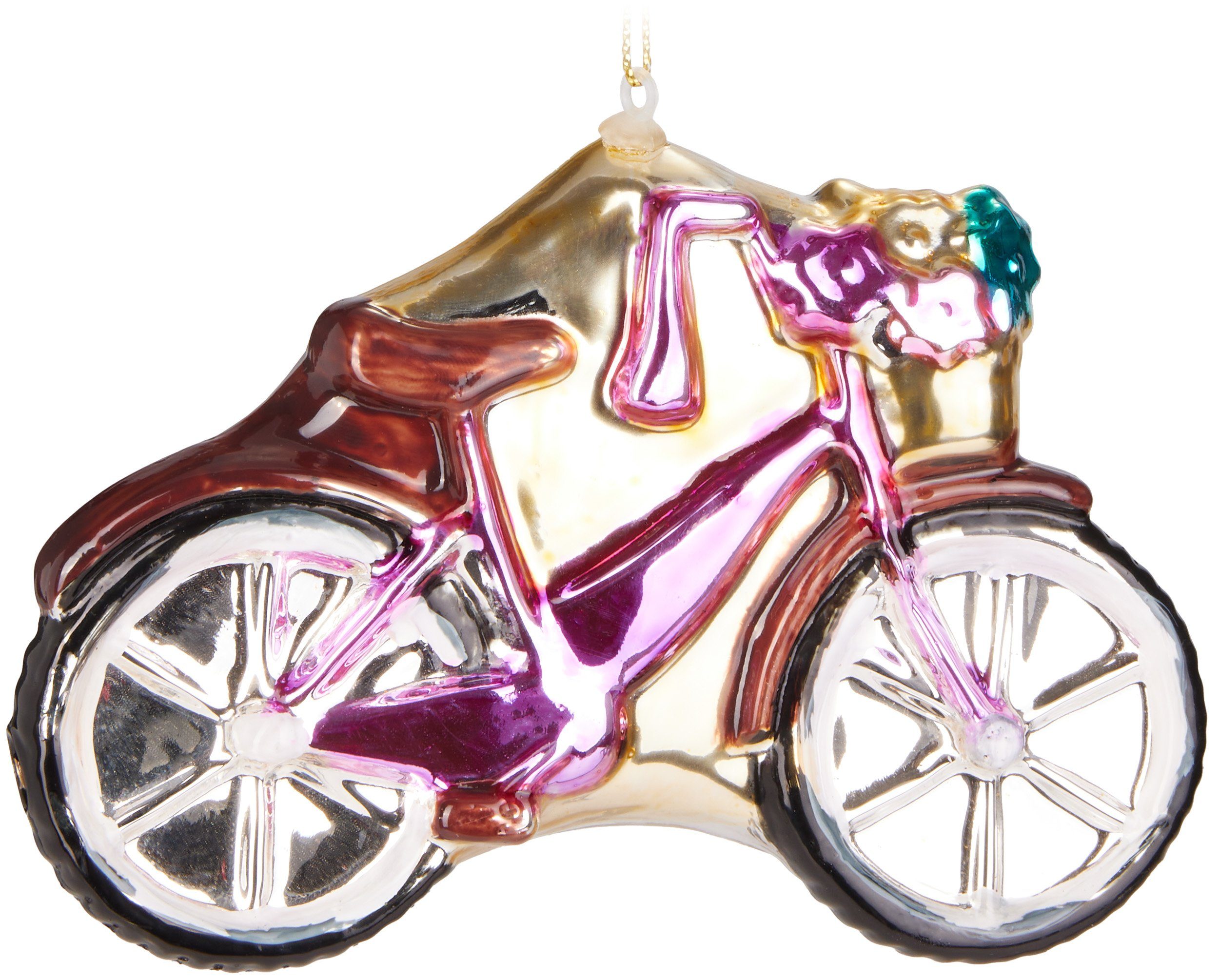 BRUBAKER Christbaumschmuck Fahrrad Pink Rosa mit Glitzer - Lustige Weihnach günstig online kaufen