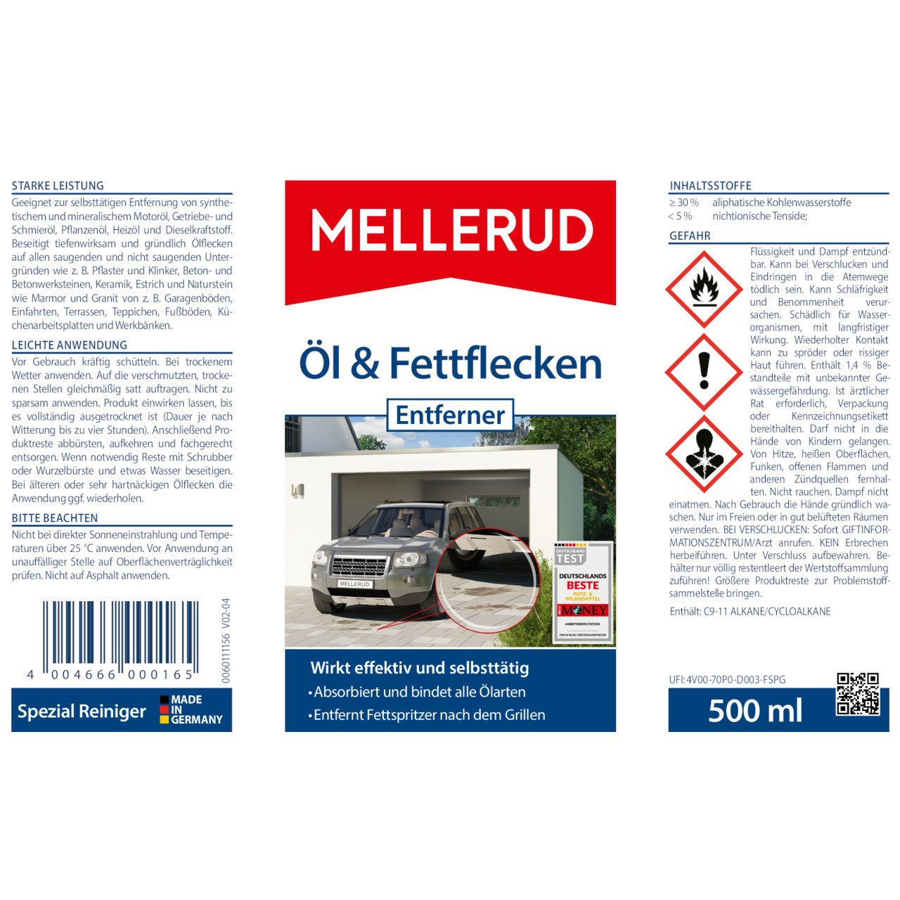 Mellerud Öl & Fettflecken Entferner 0,5 l Allzweckreiniger (500 ml)