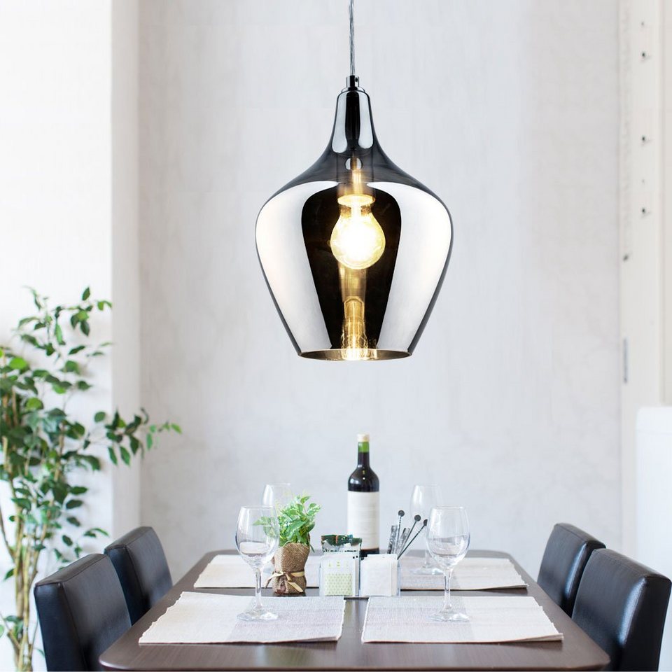 LED Hänge Lampe Glas Kugel Pendel gold Decken Leuchte Küchen Strahler schwarz