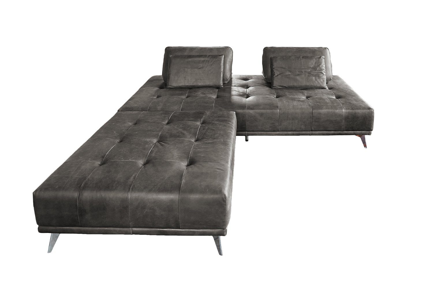 Hocker o. Sofa Farben mit Daybed grau ohne WIOLO, Leder versch. KAWOLA Schlafsofa