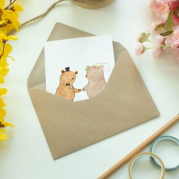 Mr. & Mrs. Panda Grußkarte Bären Heirat - Weiß - Geschenk, Trauungsgeschenk, Glückwunschkarte, G, Einzigartige Motive