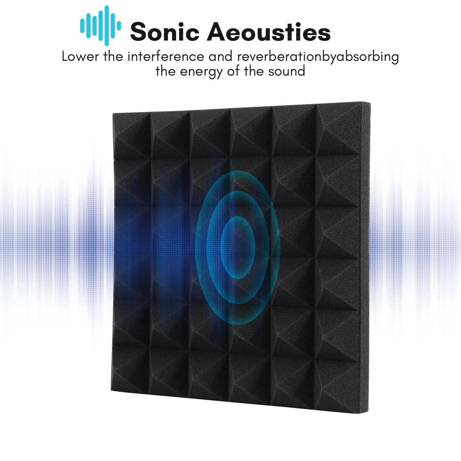 24X Akustikschaumstoff geräuschunterdrückende Lospitch Schaumstoff-Akustikplatt Akustikplatte