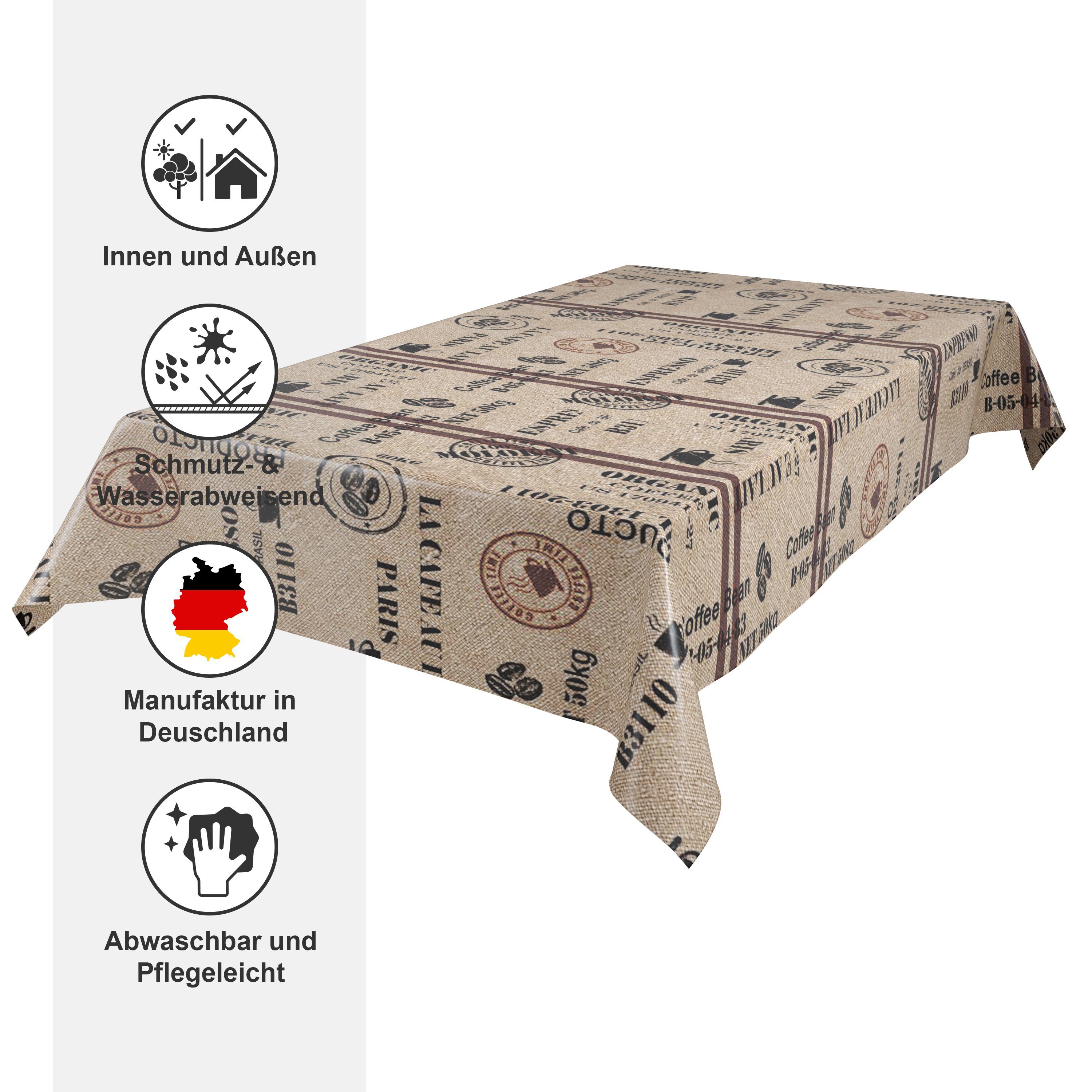 Beautex Tischdecke Wachstuchtischdecke abwaschbar Wachstuch Tischdecke Küche Kaffee (1-tlg), Wasserundurchlässig, Zuschneidbar, Pflegeleicht, Oberflächenversieg – Bild 5 von 5