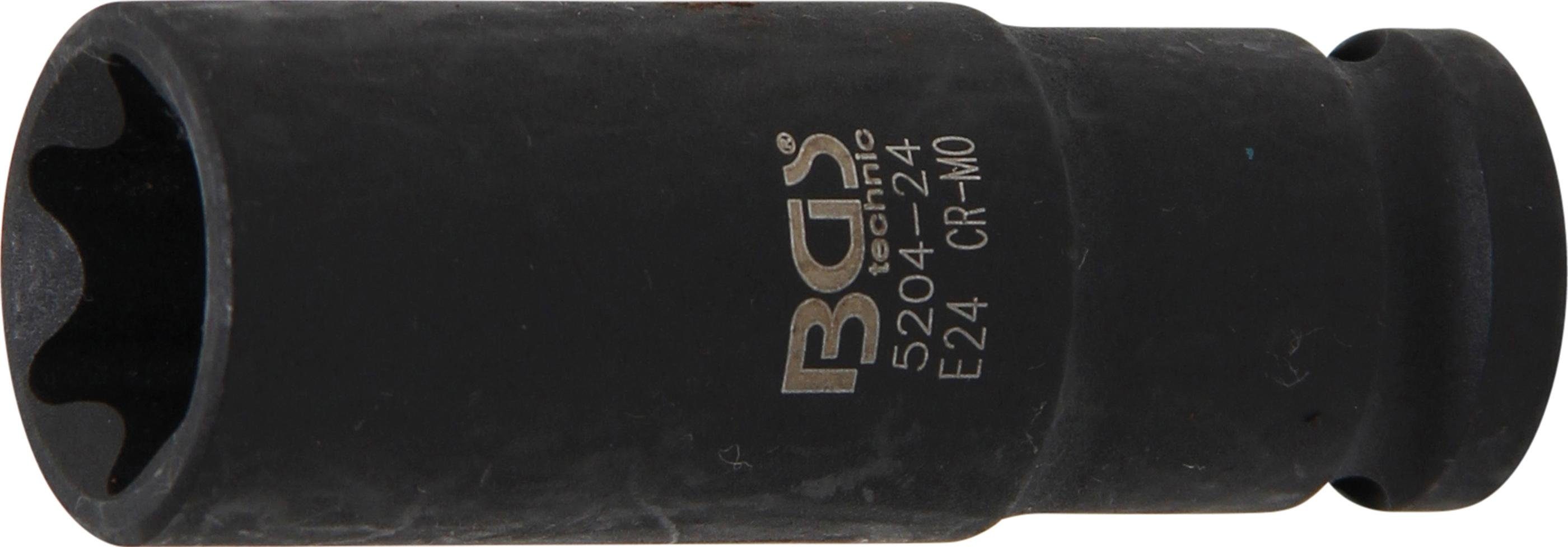 BGS technic Stecknuss Kraft-Steckschlüssel-Einsatz E-Profil, tief, Antrieb Innenvierkant 12,5 mm (1/2), SW E24