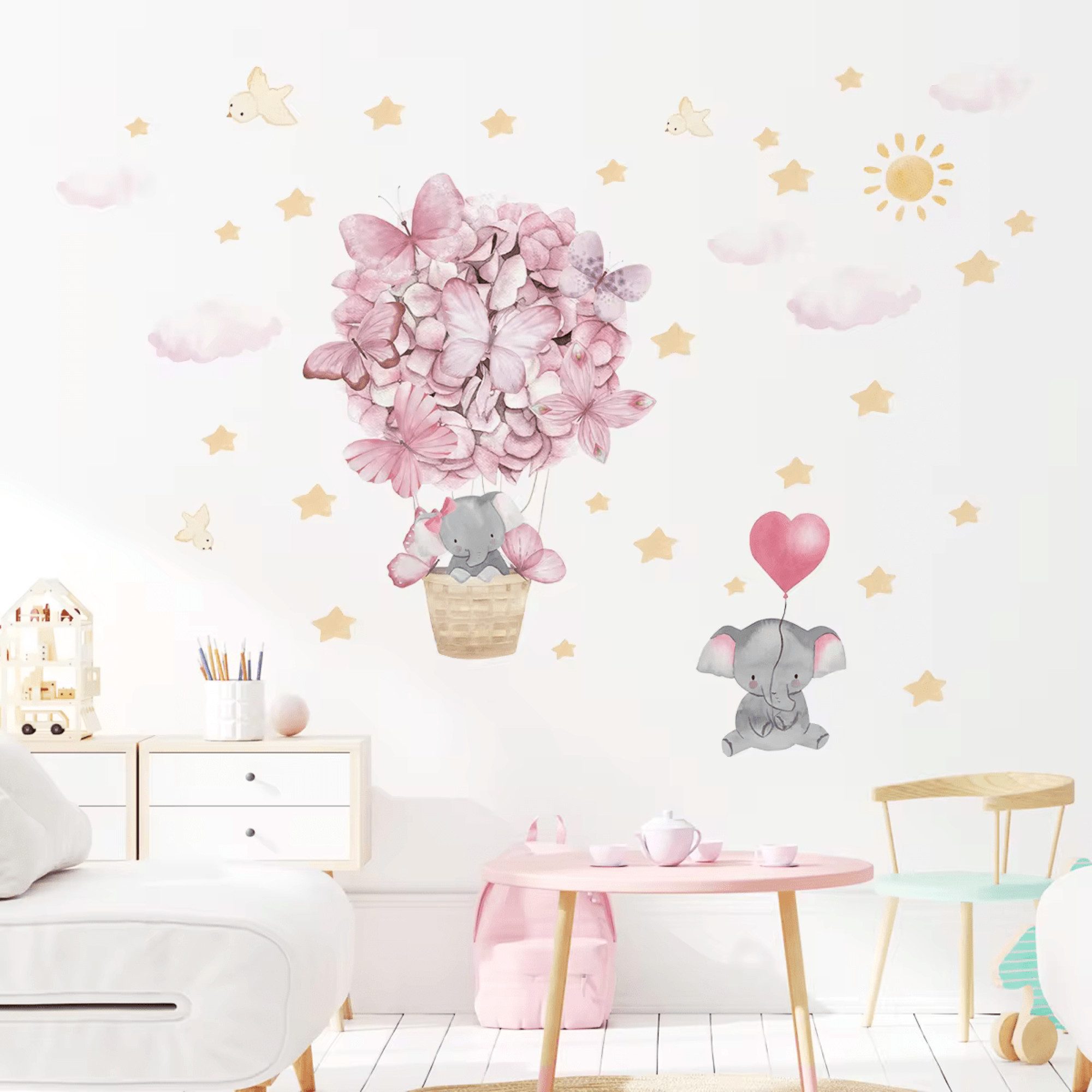 Montegoni Wandsticker Kinder Tier Dekoration (Elefant, günstig online kaufen