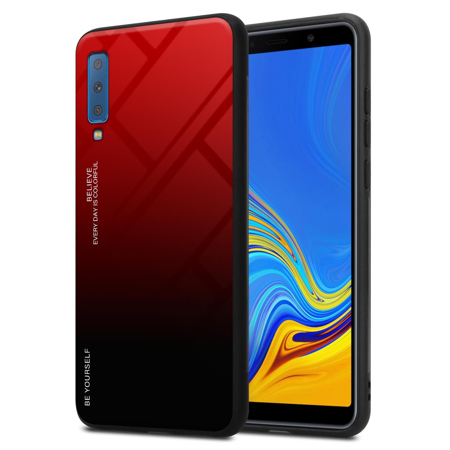 Cadorabo Handyhülle für Samsung Galaxy A7 2018 Hülle Samsung Galaxy A7 2018, Robustes Hard Case - Handy Schutzhülle - Hülle - Back Cover Bumper