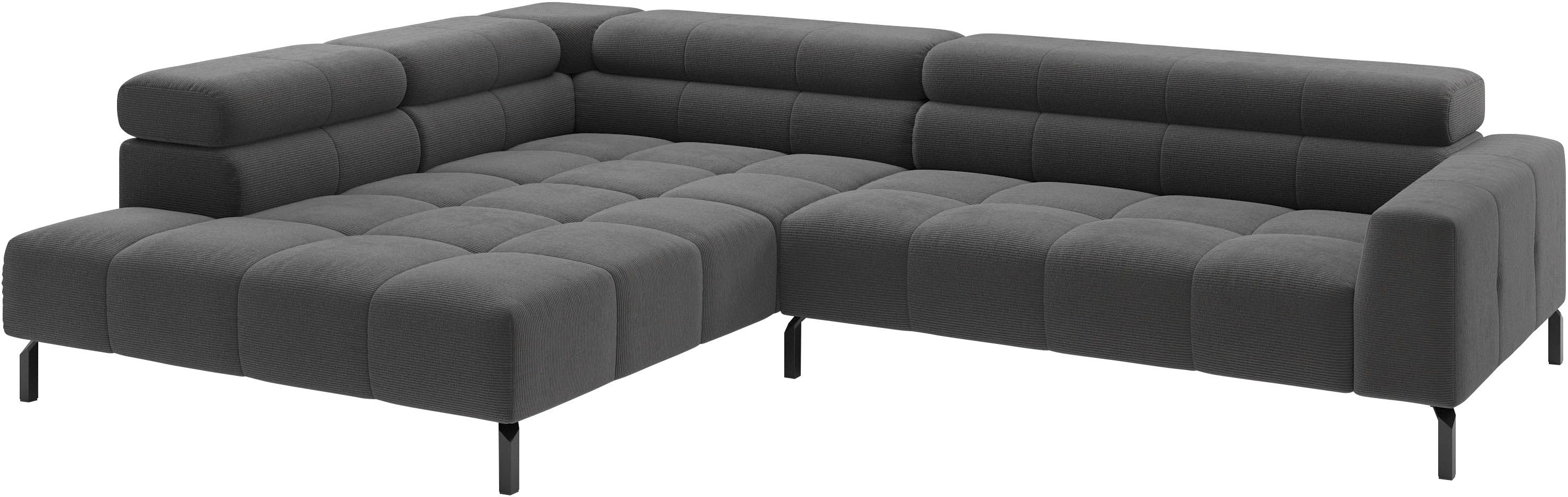 Home affaire Ecksofa Claya, 311 cm breit, L-Form, inkl. Kopfteilverstellung, wahlweise elektrischer Sitzvorzug