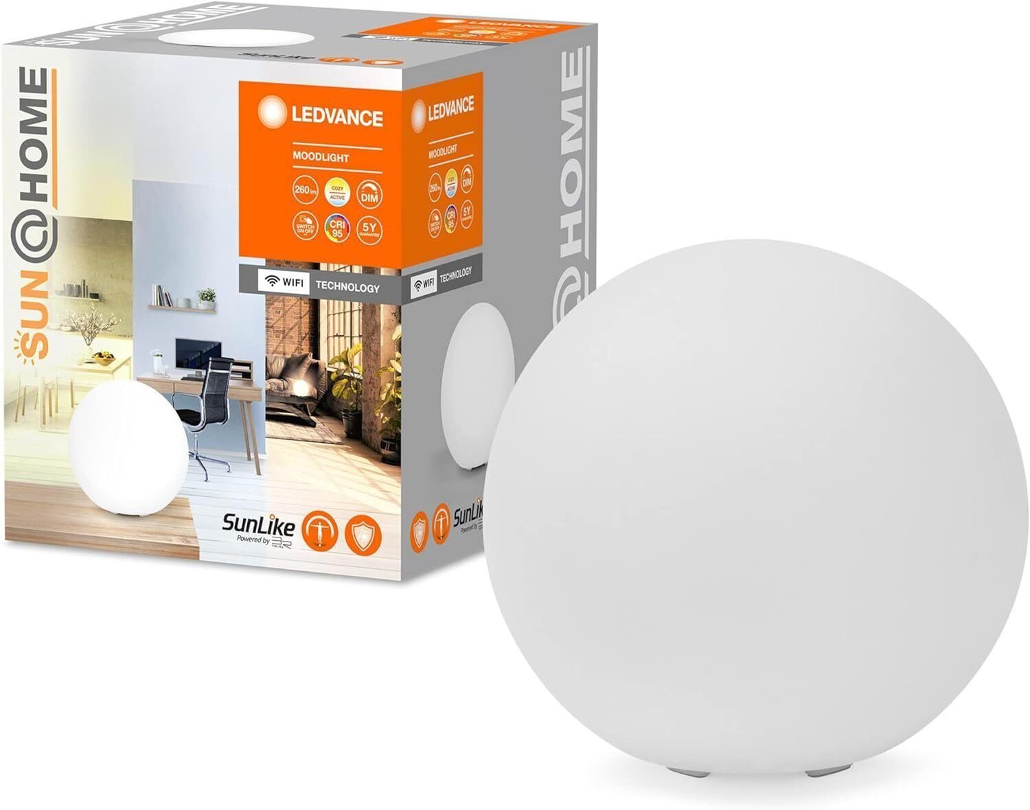 Ledvance LED Tischleuchte SMART+ WiFi SUN@HOME Tuneable White Moodlight Stimmungslicht 4W weiß, LED fest integriert, Sonnenlicht bis Kaminfeuer 2200 - 5000K, 260 Lumen, Sonnenlicht bis Kaminfeuer 2200 - 5000K