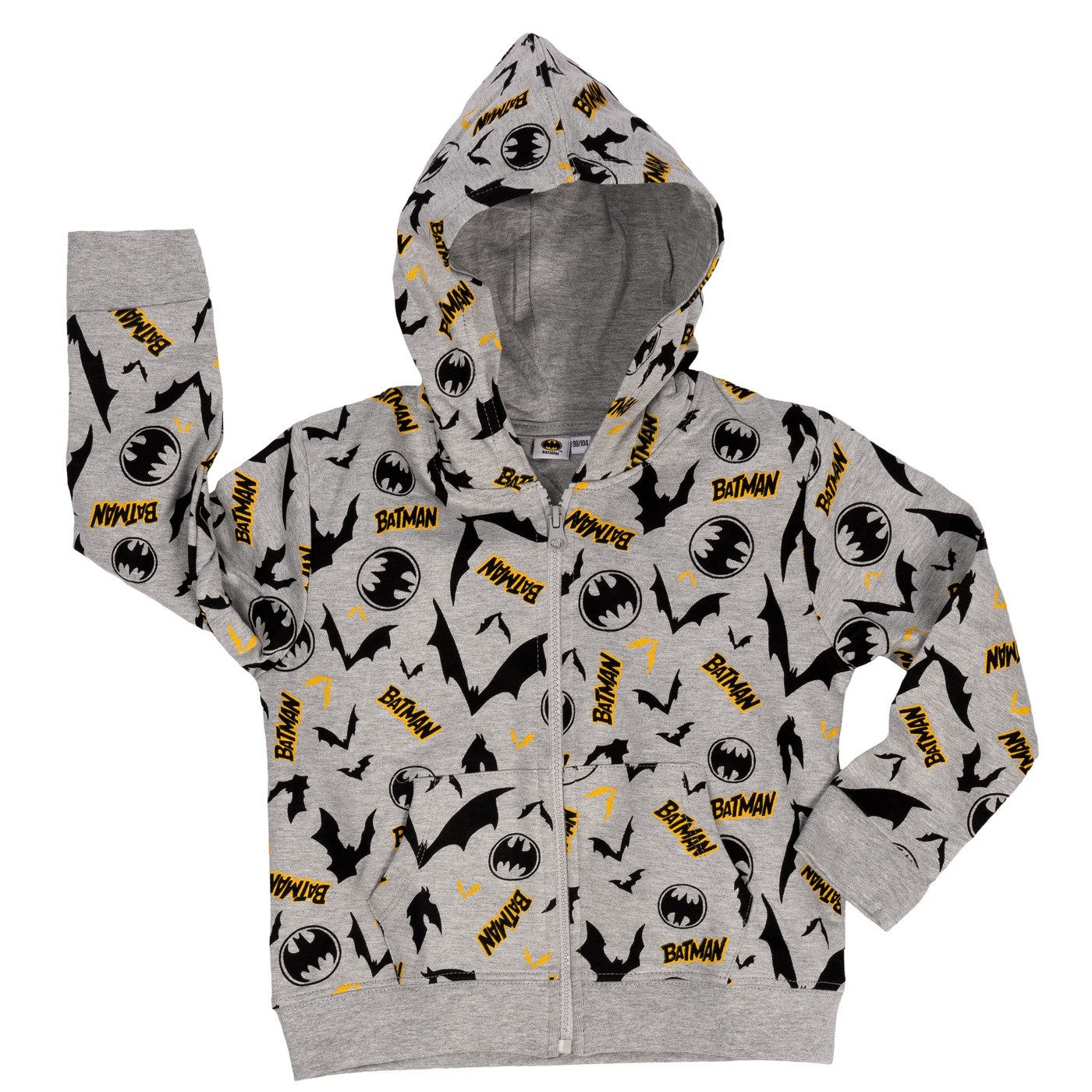 United Labels® Sweatjacke DC Comics Batman - Kapuzenpullover für Jungen Grau