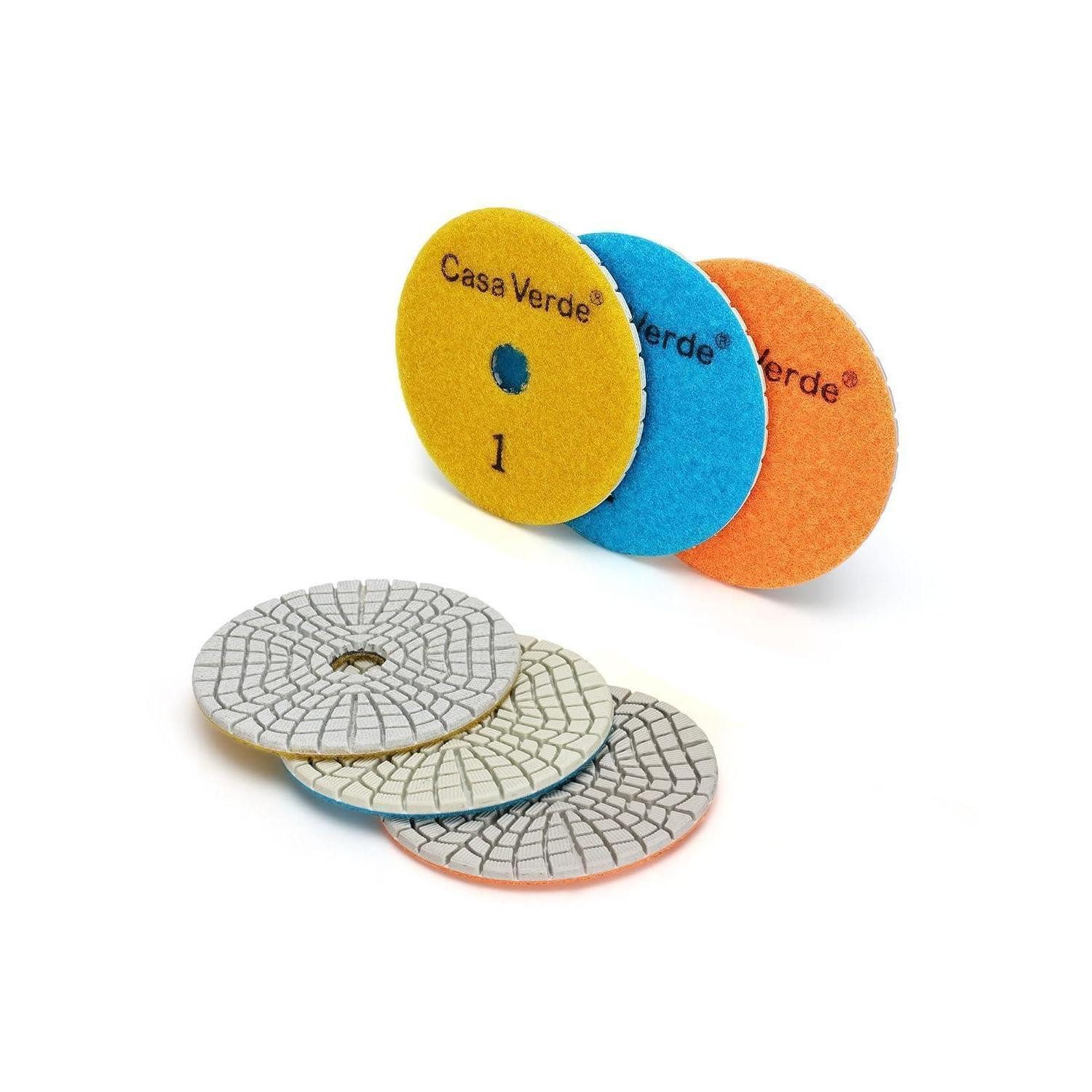 LuxusKollektion Polierpad Diamant-Polierpads 3-stufig 100 mm nass für Granit Marmor Quarz