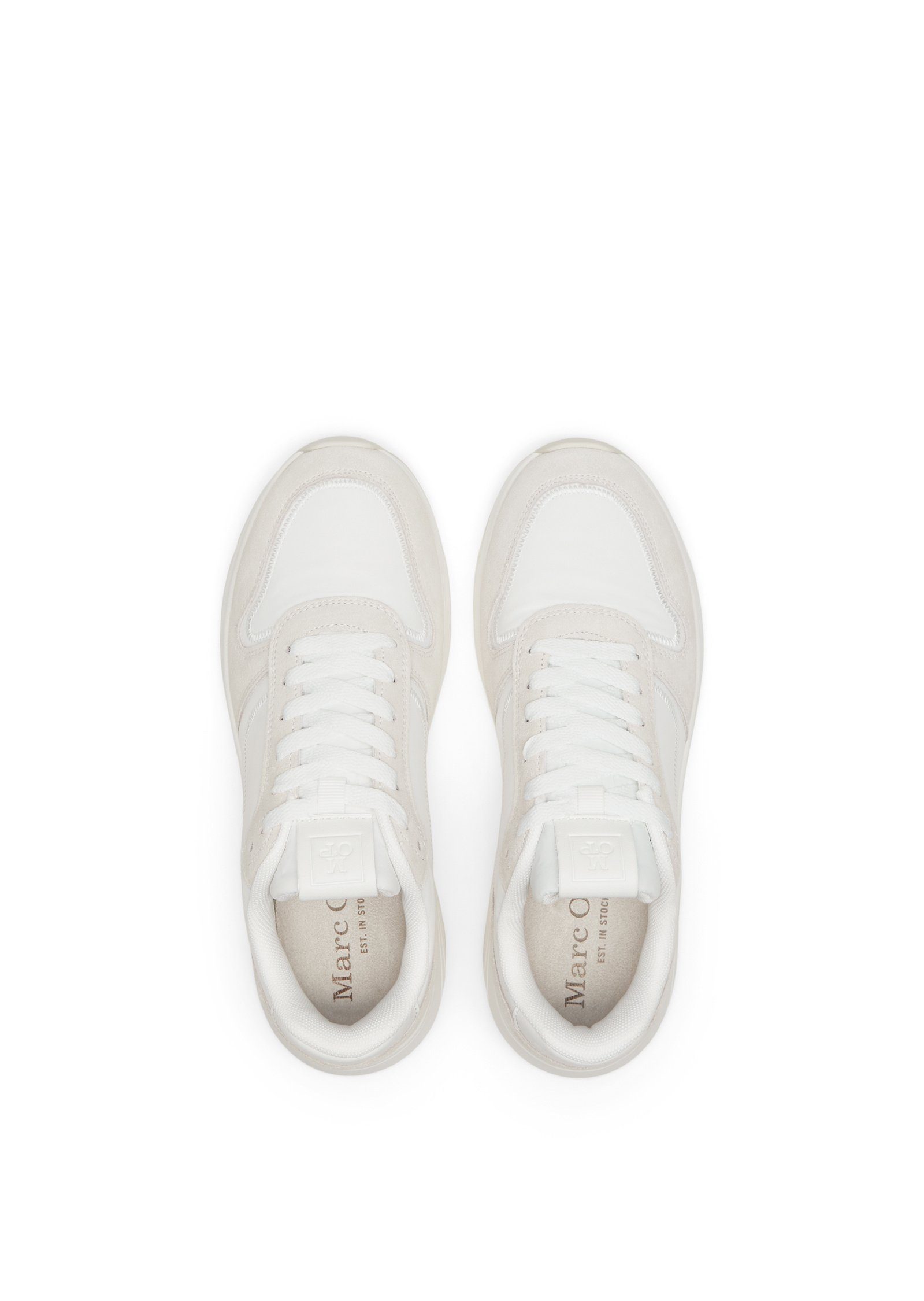 O'Polo Sneaker Marc aus spannendem weiß Material-Mix