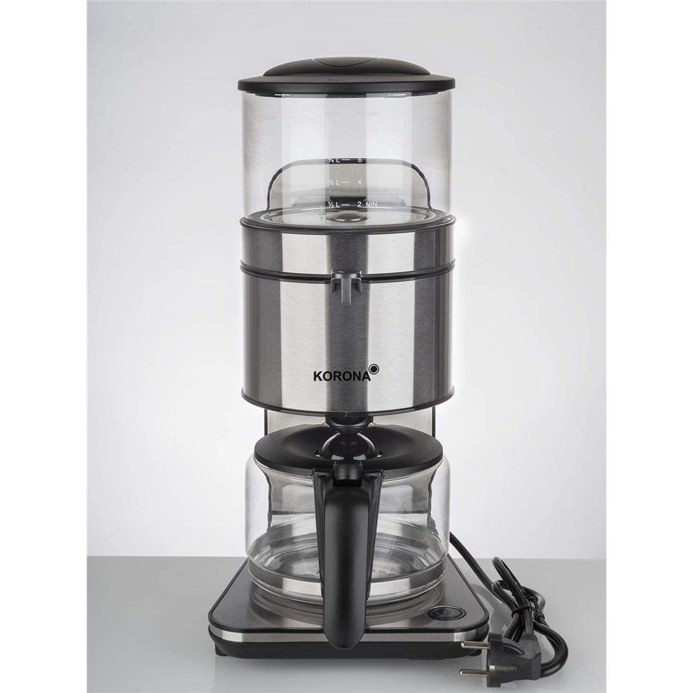 Filterkaffeemaschine 10295, Tassen, Kaffeemaschine, Schwallbrühverfahren, Edelstahl Glas Kaffeeautomat 10 KORONA Design