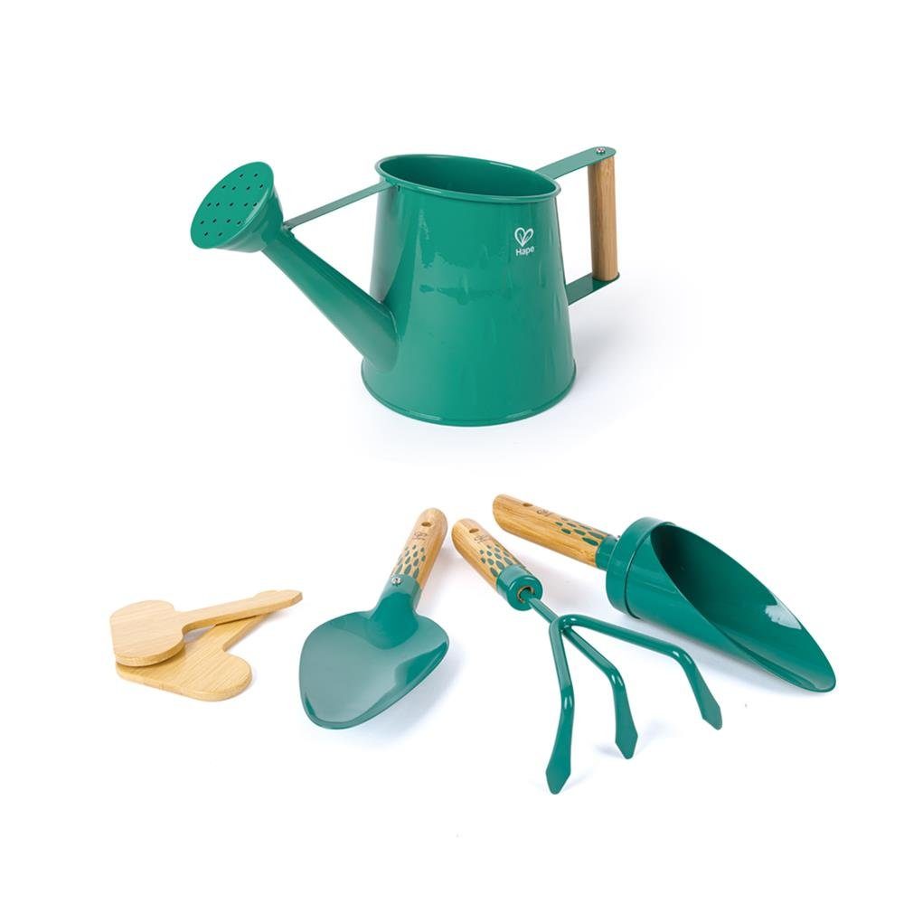 Hape Kinder-Gartenset Nature Fun Gartenwerkzeug-Set, (6-tlg), mit Gießkanne, Kelle, Harke und Schaufel ab 4 Jahre