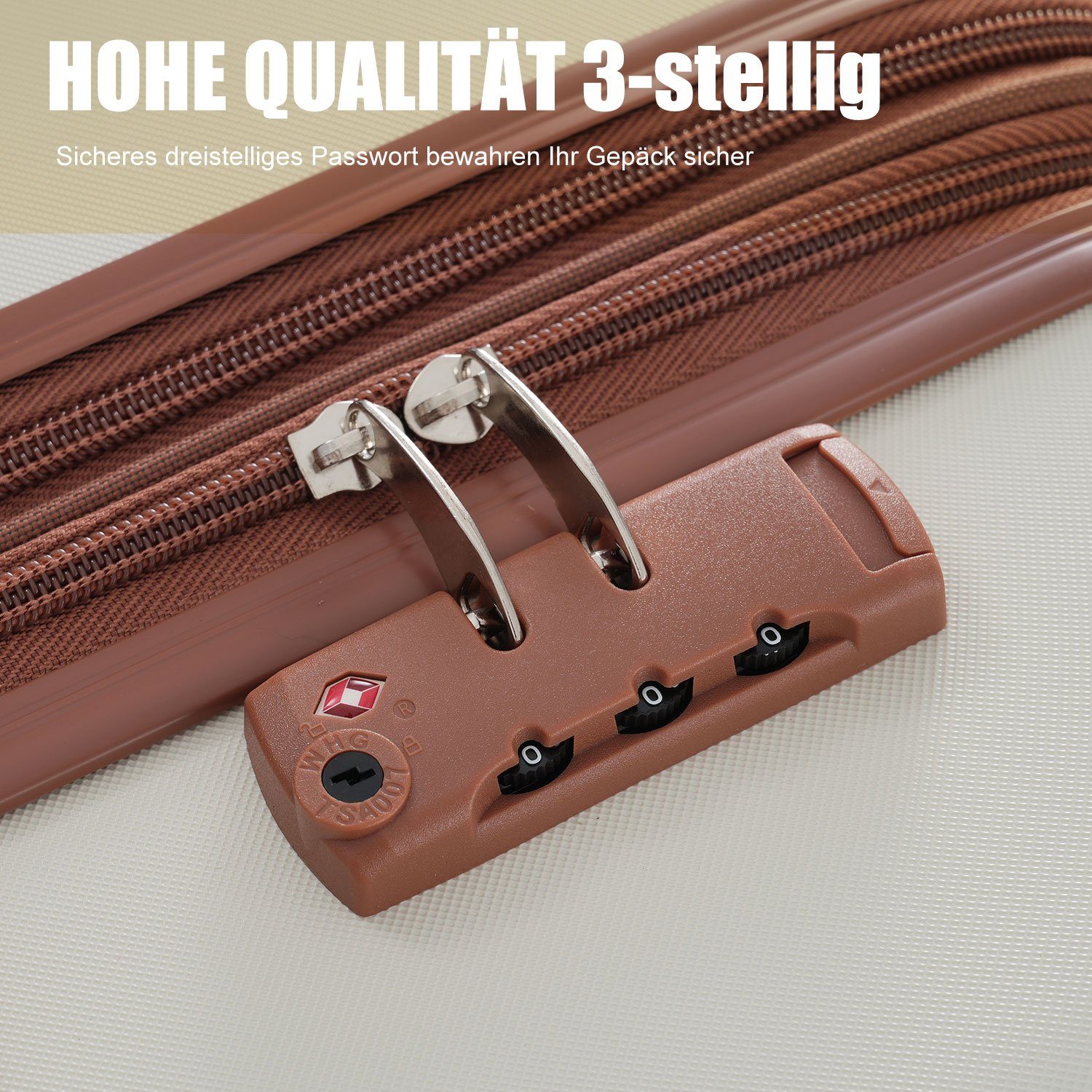 Flieks Hartschalen-Trolley, 4 Rollen, Hartschalenkoffer Handgepäcktrolley Reisekoffer, wasserdicht