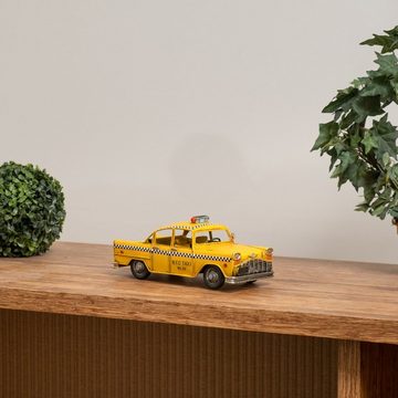 Moritz Dekoobjekt Blech-Deko Auto Taxi gelb, Modell Nostalgie Antik-Stil Retro Blechmodell Miniatur Nachbildung