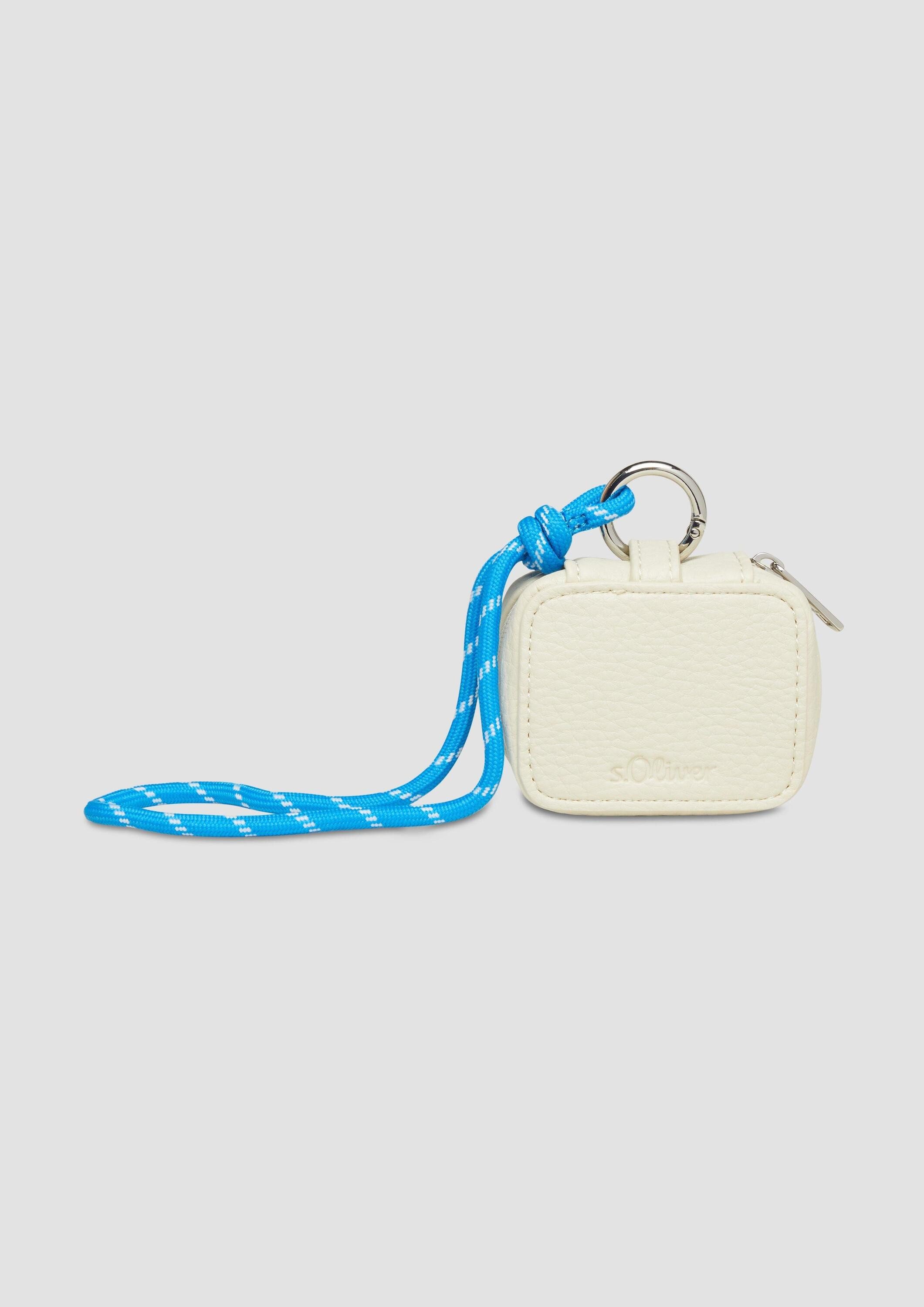 s.Oliver Schlüsselanhänger Tasche, Mini-Bag in Leder-Optik mit Logo-Prägung und Reißverschluss