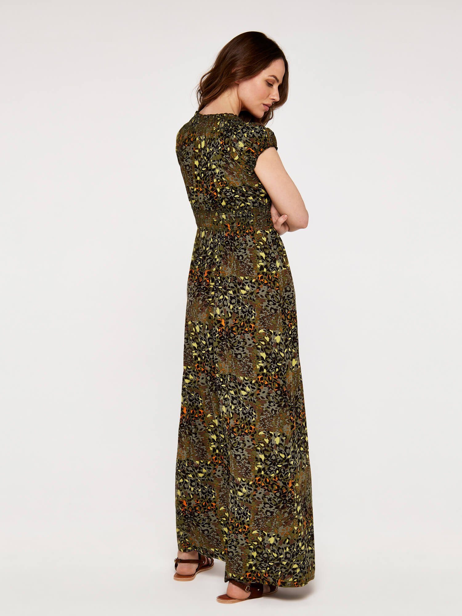 Apricot Maxikleid Colourpop Cheetah Smock Maxi Dress mit Animal-Print – Bild 4 von 4