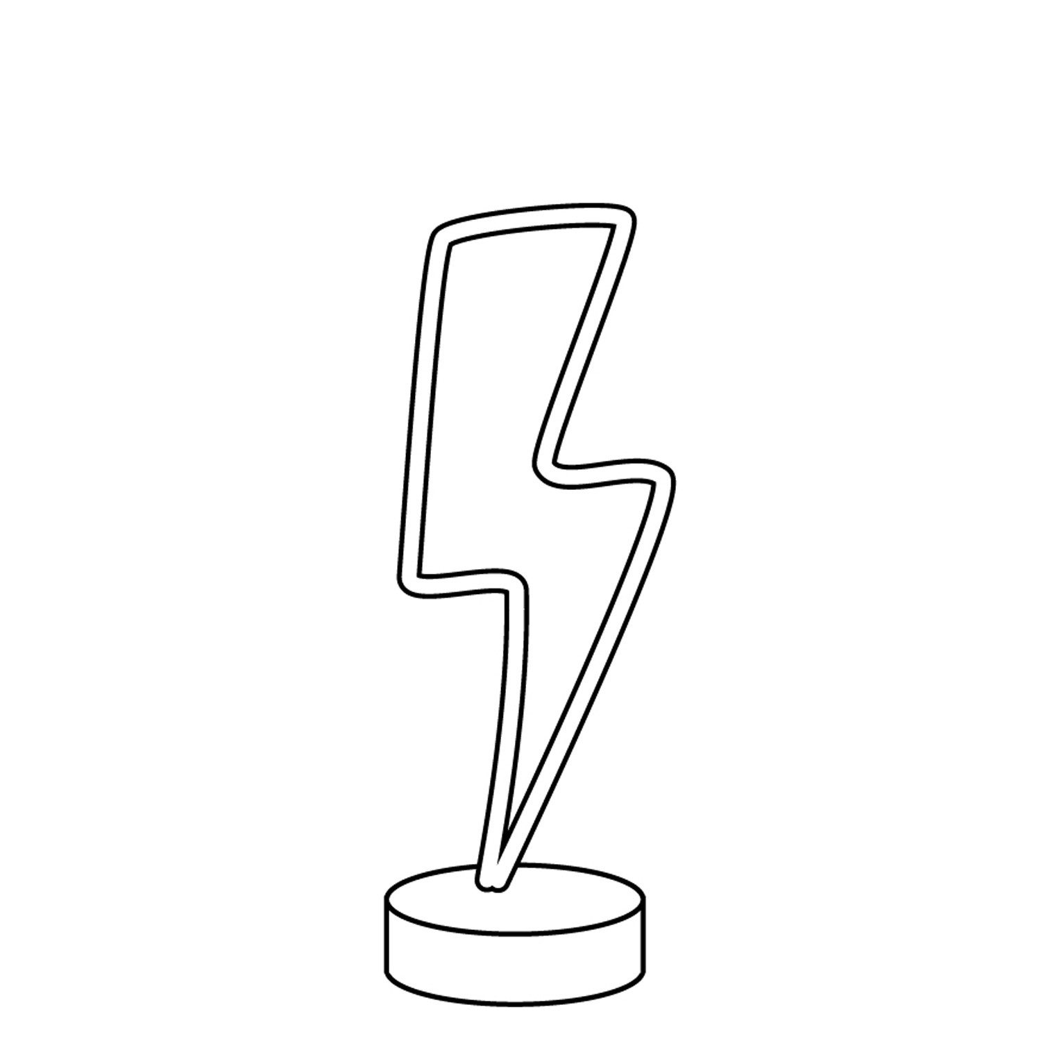 SATISFIRE LED Dekolicht LED Neonlicht Blitz Neonschild Leuchtfigur Batterie USB 30cm warmweiß, LED Classic, warmweiß (2100K bis 3000K) – Bild 3 von 5