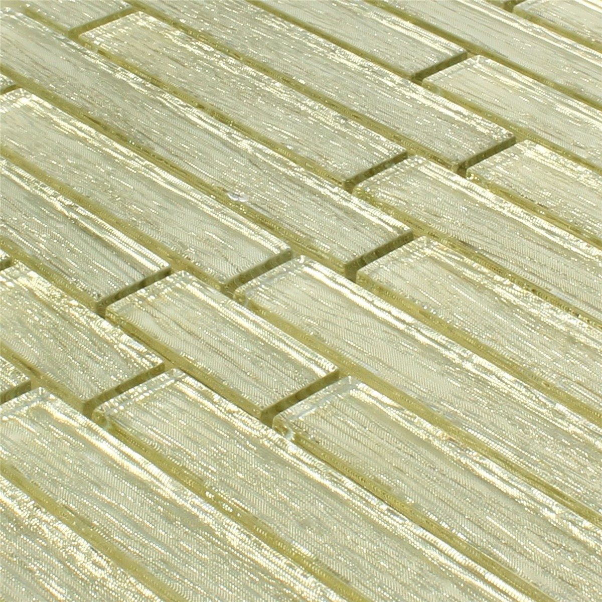 Mosafil Mosaikfliesen Glasmosaik Fliesen Fresh, Glas 30.500x29.800, gold, Verlegefertig auf ein Netz geklebt - Wasserfest