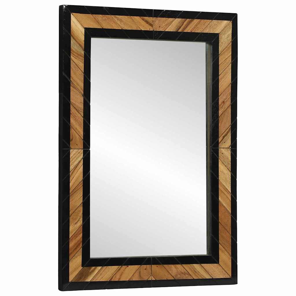 vidaXL Зеркало Зеркало Schwarz und Braun 70 x 2 x 70 cm Massivholz (1-St)