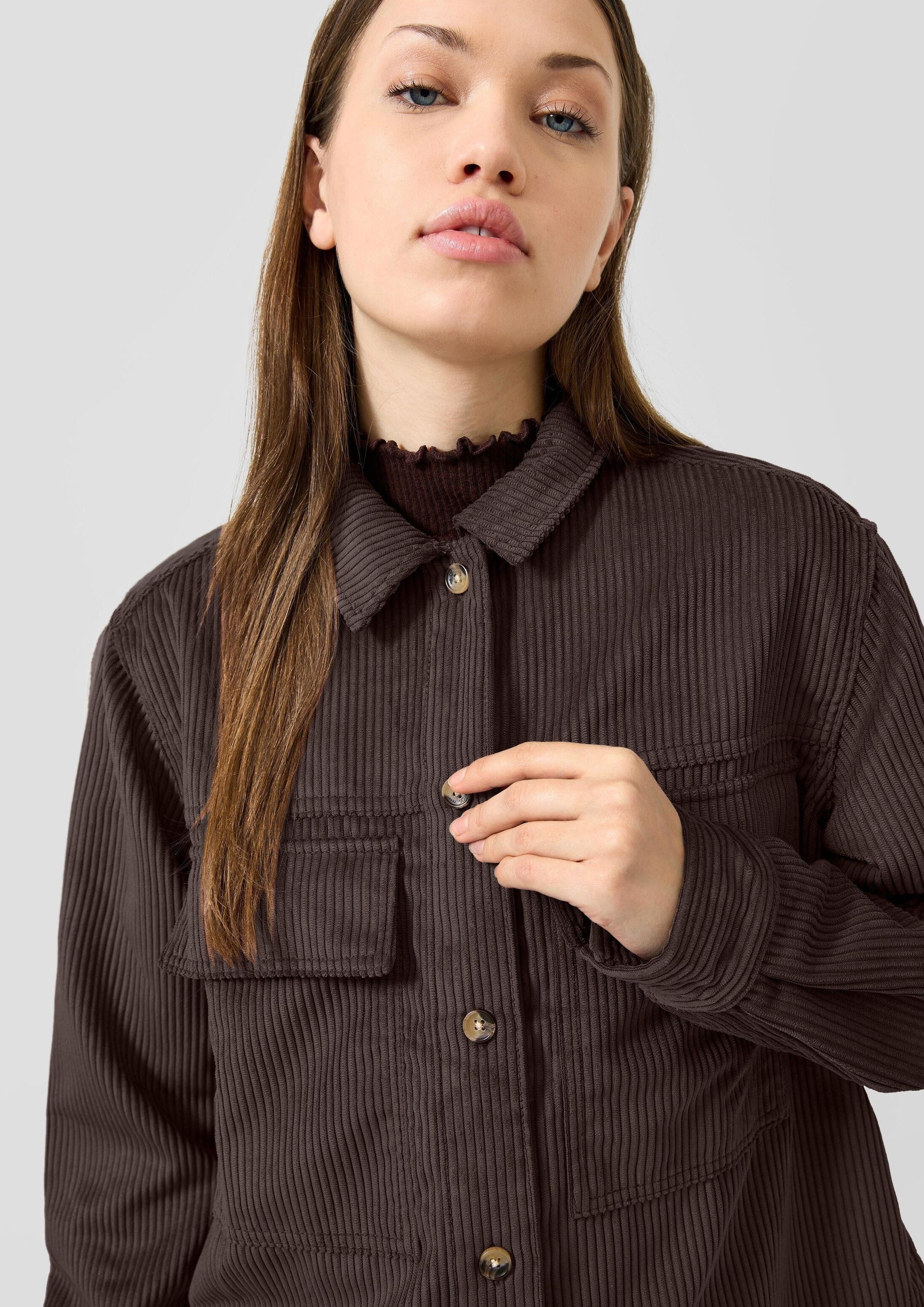 QS Hemdjacke Bluse Overshirt aus Cord – Bild 4 von 5