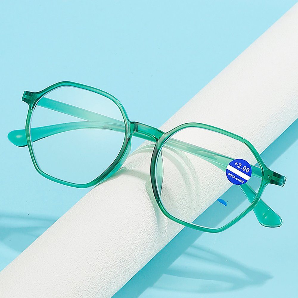 PACIEA Lesebrille Polygonale Anti-Blaulicht grün Lesebrille