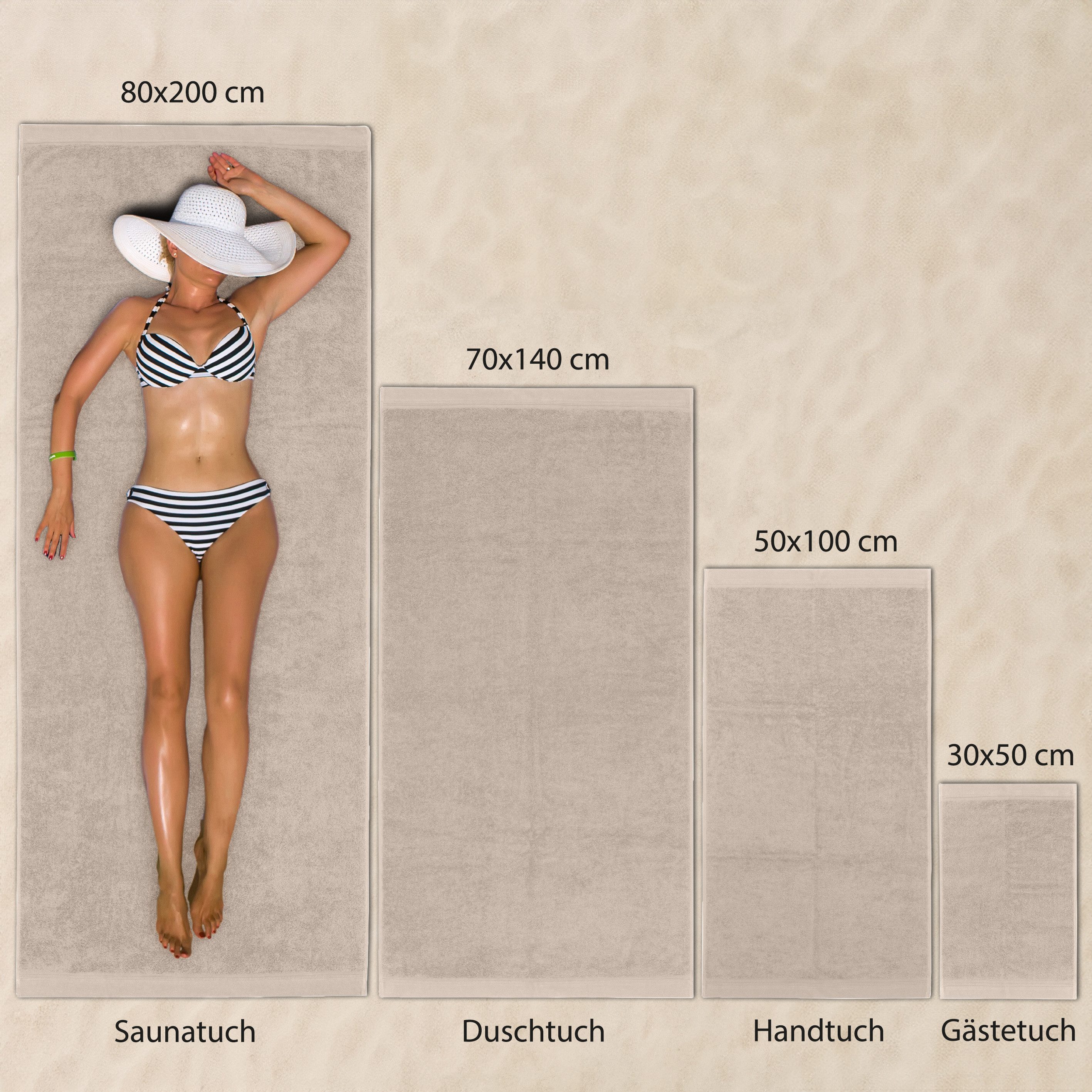 Hausfelder Handtücher Gästehandtücher (Beige, 6 Gästehandtücher günstig online kaufen